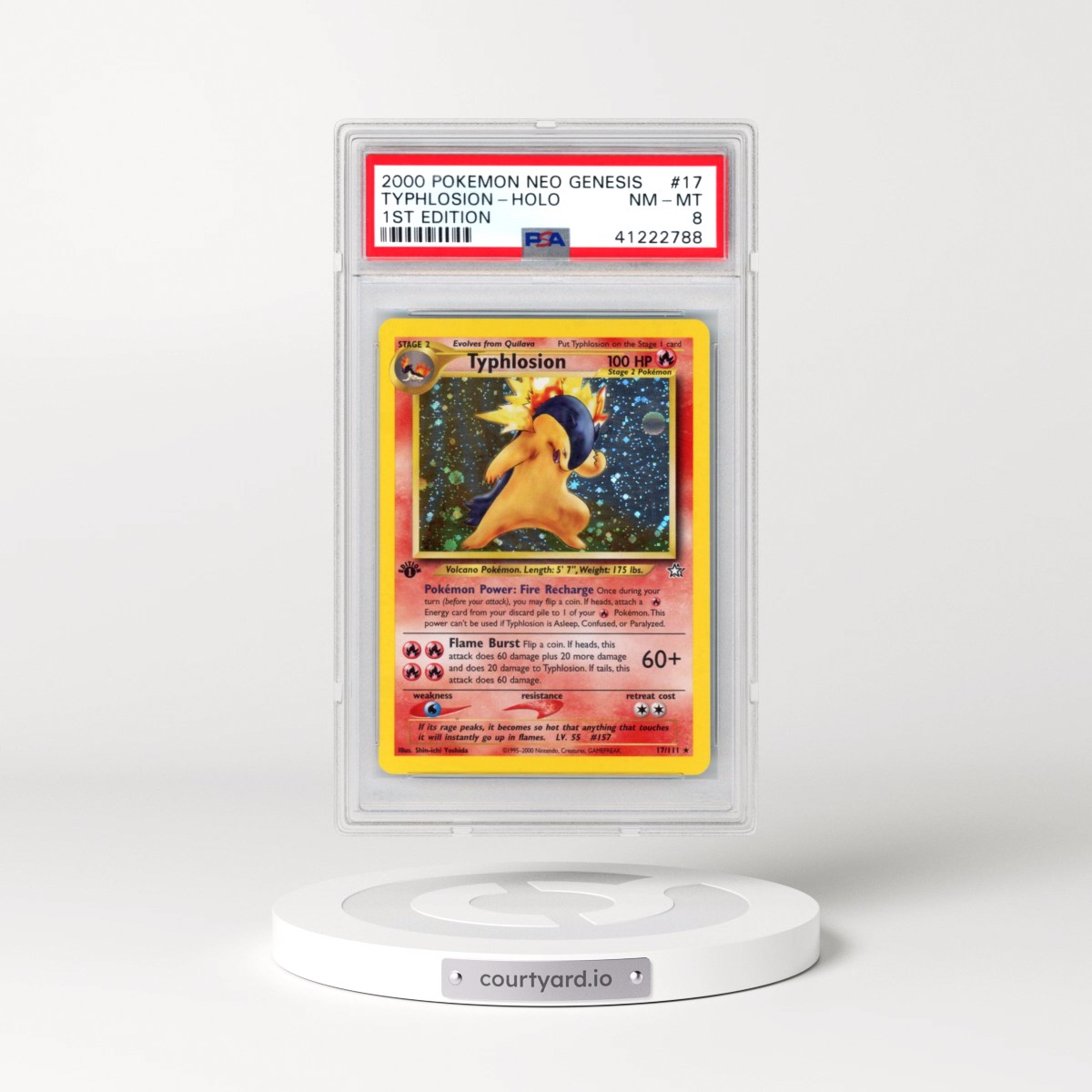 2000 Pokémon Neo Genesis #17 Typhlosion - 1st Edition Holo (PSA 8 NM-MT)