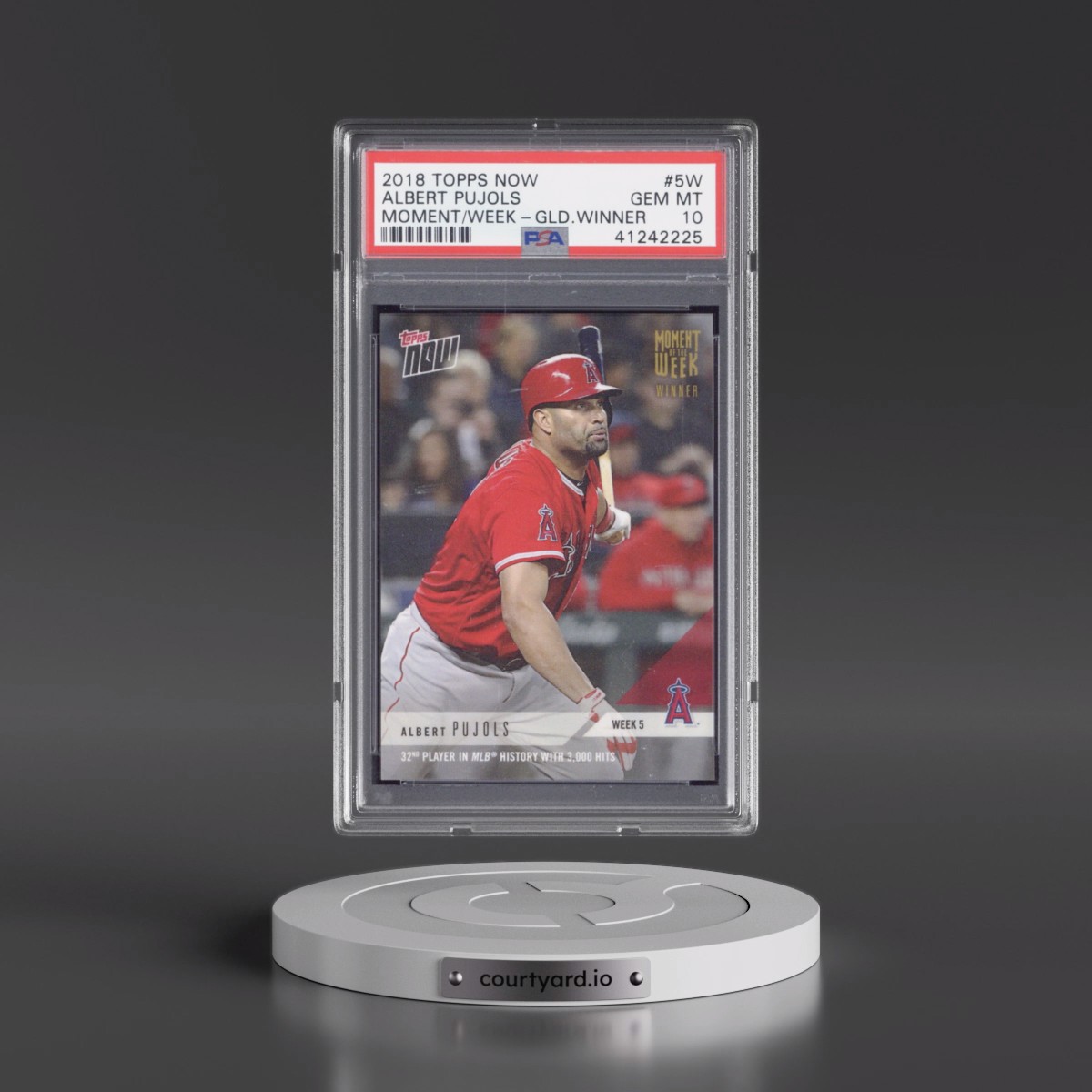 2018 Topps Now Moment of the Week #5W Albert Pujols - Gold Winner (PSA 10 GEM MINT)