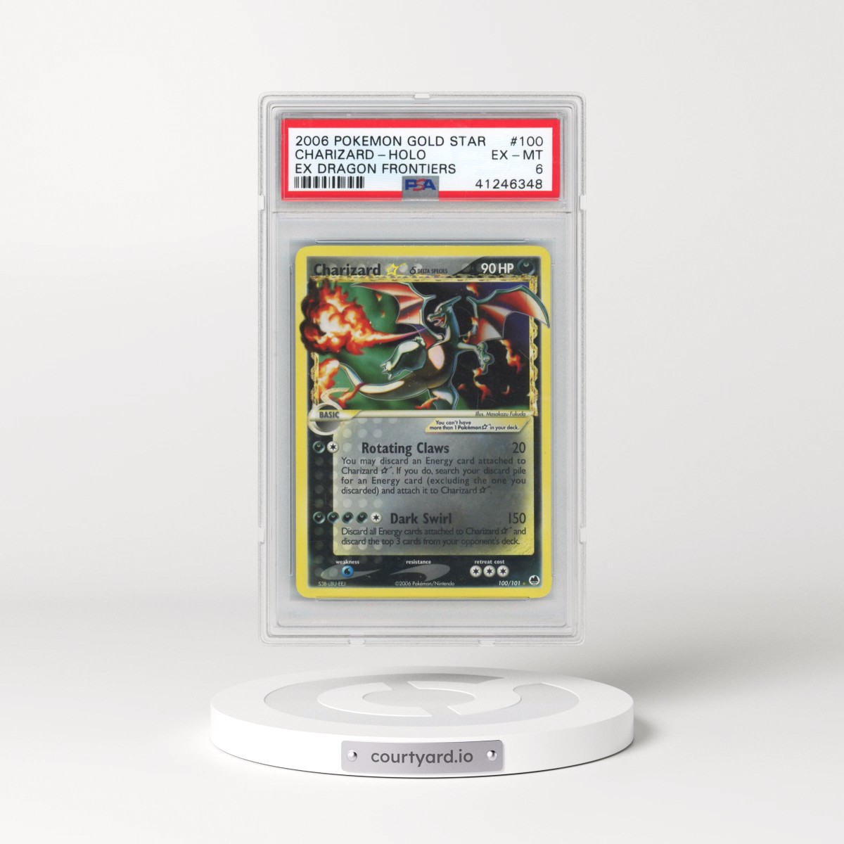2006 Pokémon EX Dragon Frontiers #100 Charizard - Holo Gold Star (PSA 6 EX-MT)