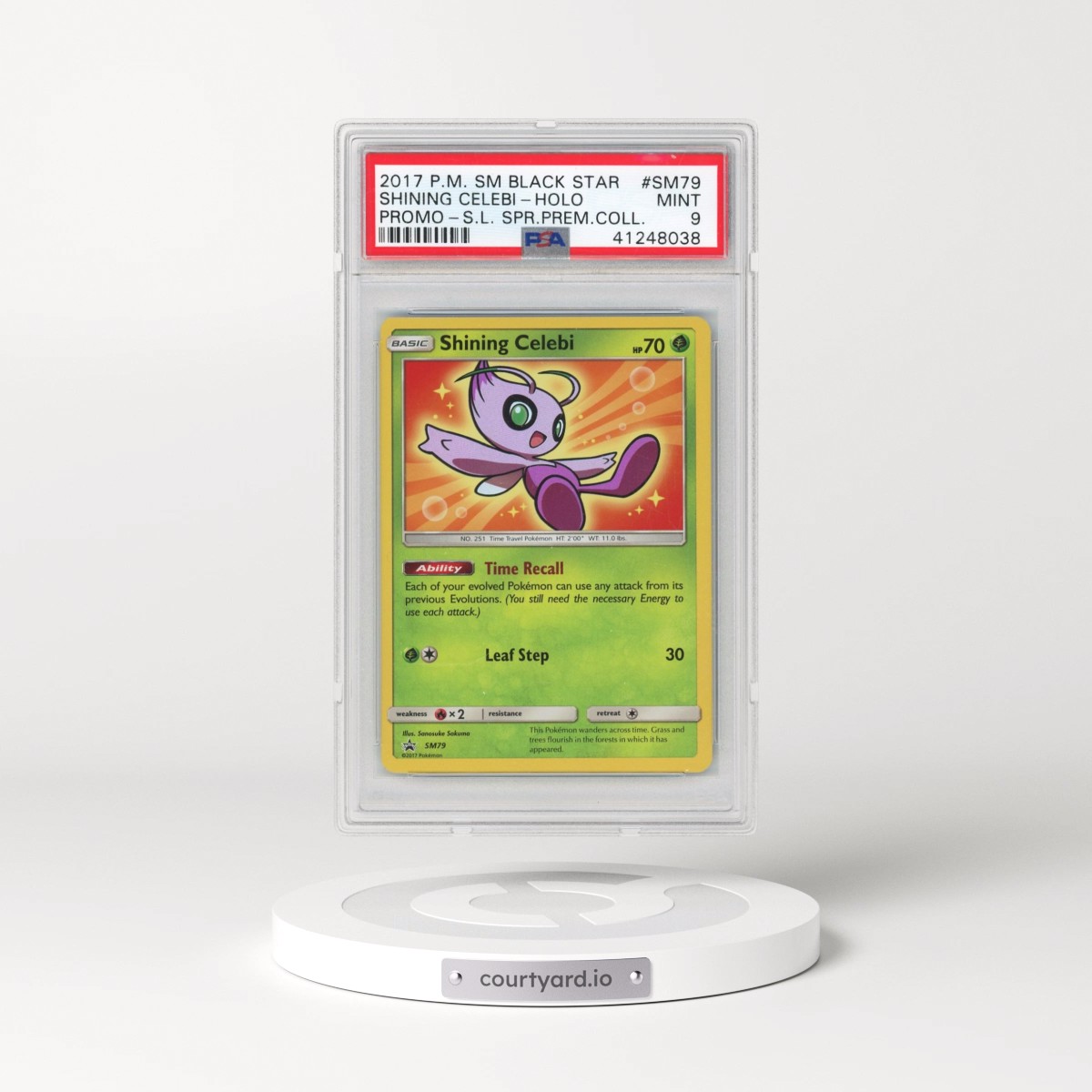 2017 Pokémon SM Black Star Promo #SM79 Shining Celebi - Holo Holo Shining Legends Super Premium Collection (PSA 9 MINT)