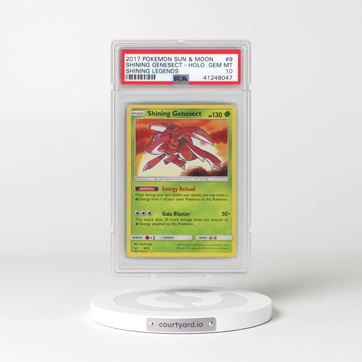 2017 Pokémon Sun & Moon Shining Legends #9 Shining Genesect - Holo Holo (PSA 10 GEM MINT)