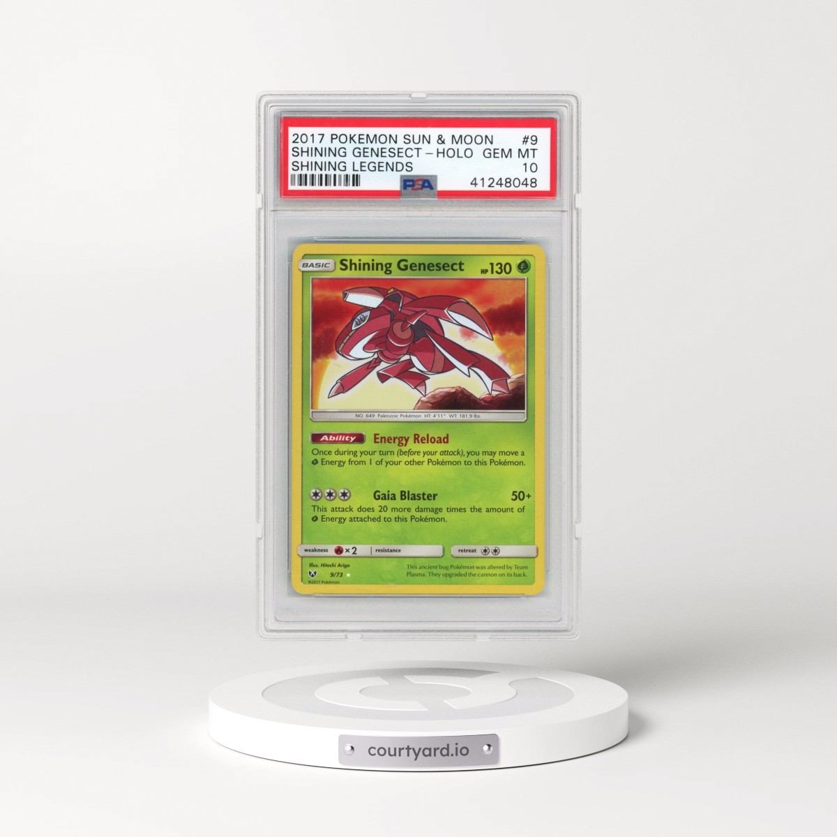 2017 Pokémon Sun & Moon Shining Legends #9 Shining Genesect - Holo Holo (PSA 10 GEM MINT)