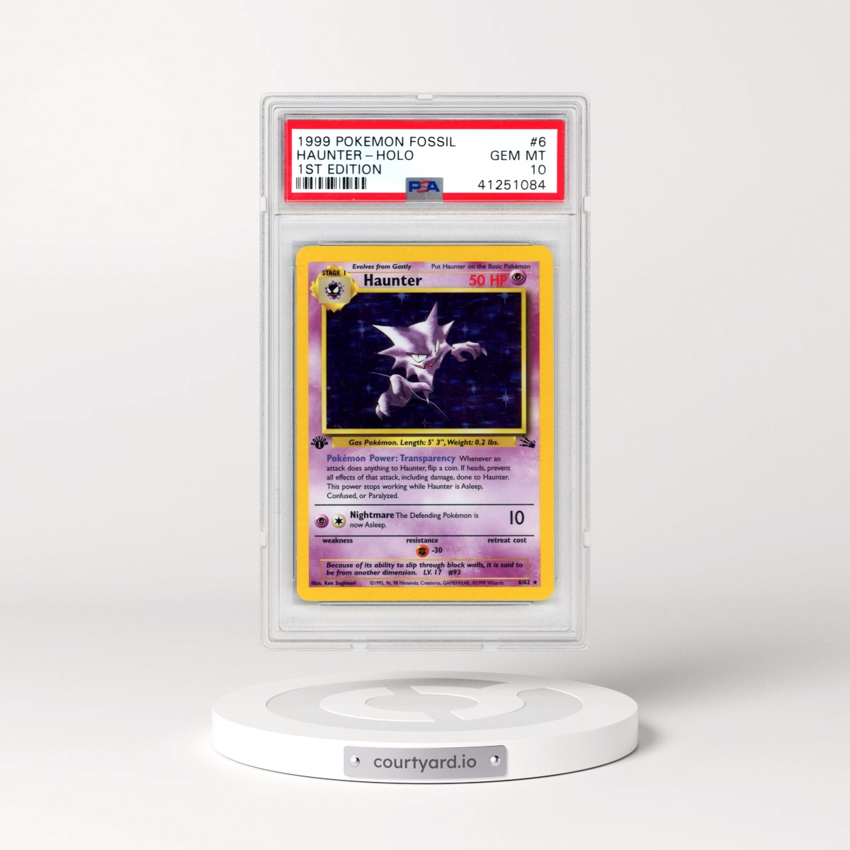 1999 Pokémon Fossil #6 Haunter - 1st Edition Holo (PSA 10 GEM MINT)