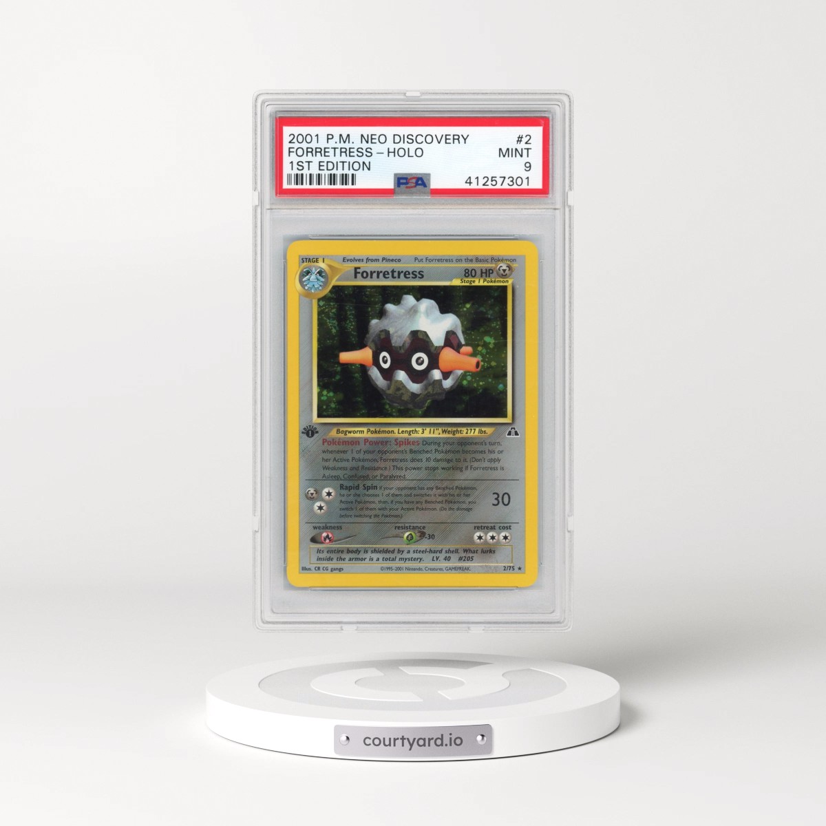 2001 Pokémon Neo Discovery #2 Forretress - 1st Edition Holo (PSA 9 MINT)