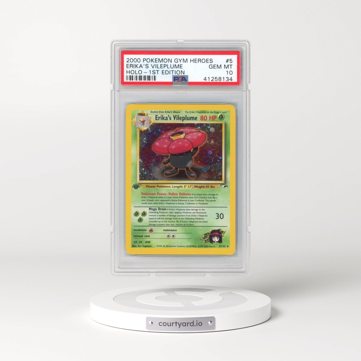 2000 Pokémon Gym Heroes #5 Erika's Vileplume - 1st Edition Holo (PSA 10 GEM MINT)