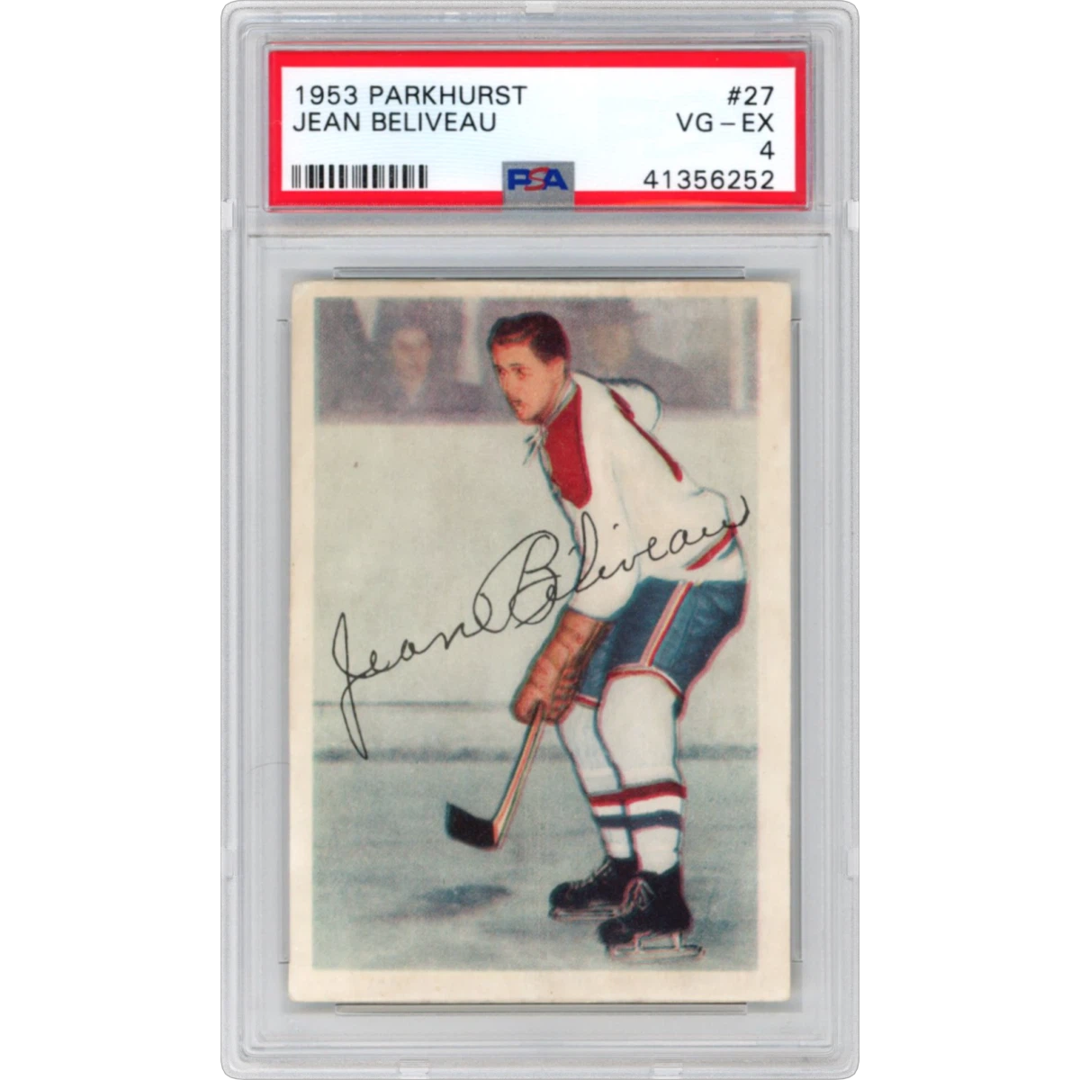 1953 Parkhurst #27 Jean Beliveau (PSA 4 VG-EX)