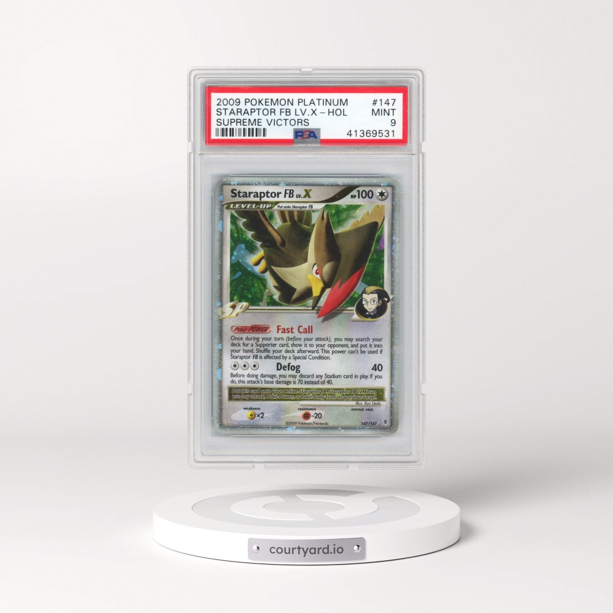 2009 Pokémon Platinum Supreme Victors #147 Staraptor FB LV.X - Holo (PSA 9 MINT)
