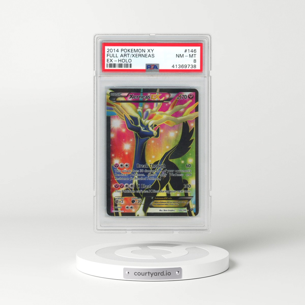 2014 Pokémon XY #146 Xerneas EX - Holo Full Art (PSA 8 NM-MT)