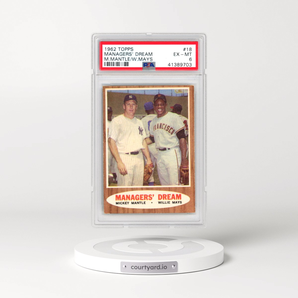 1962 Topps #18 Managers' Dream - M.Mantle/W.Mays (PSA 6 EX-MT)