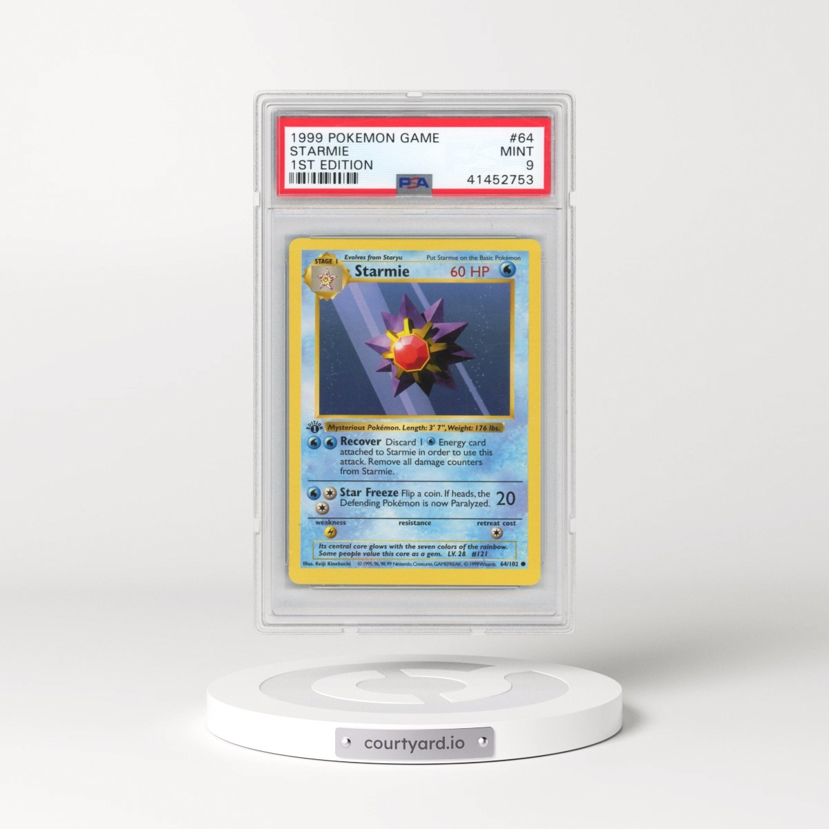 1999 Pokémon Game #64 Starmie - 1st Edition (PSA 9 MINT)