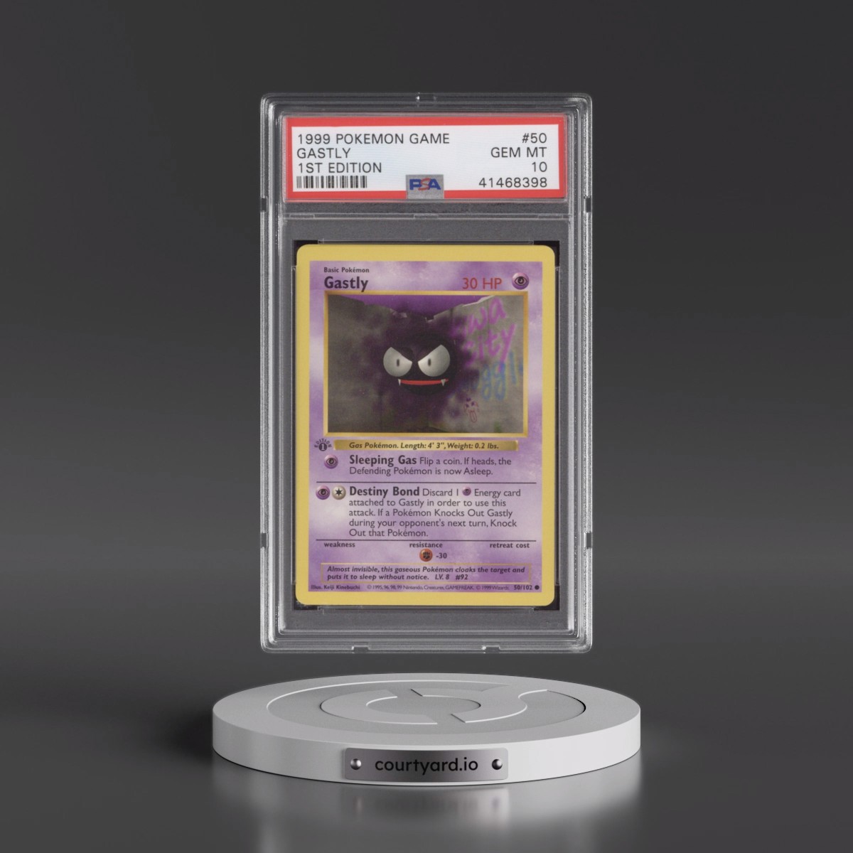 1999 Pokémon Game #50 Gastly - 1st Edition (PSA 10 GEM MINT)