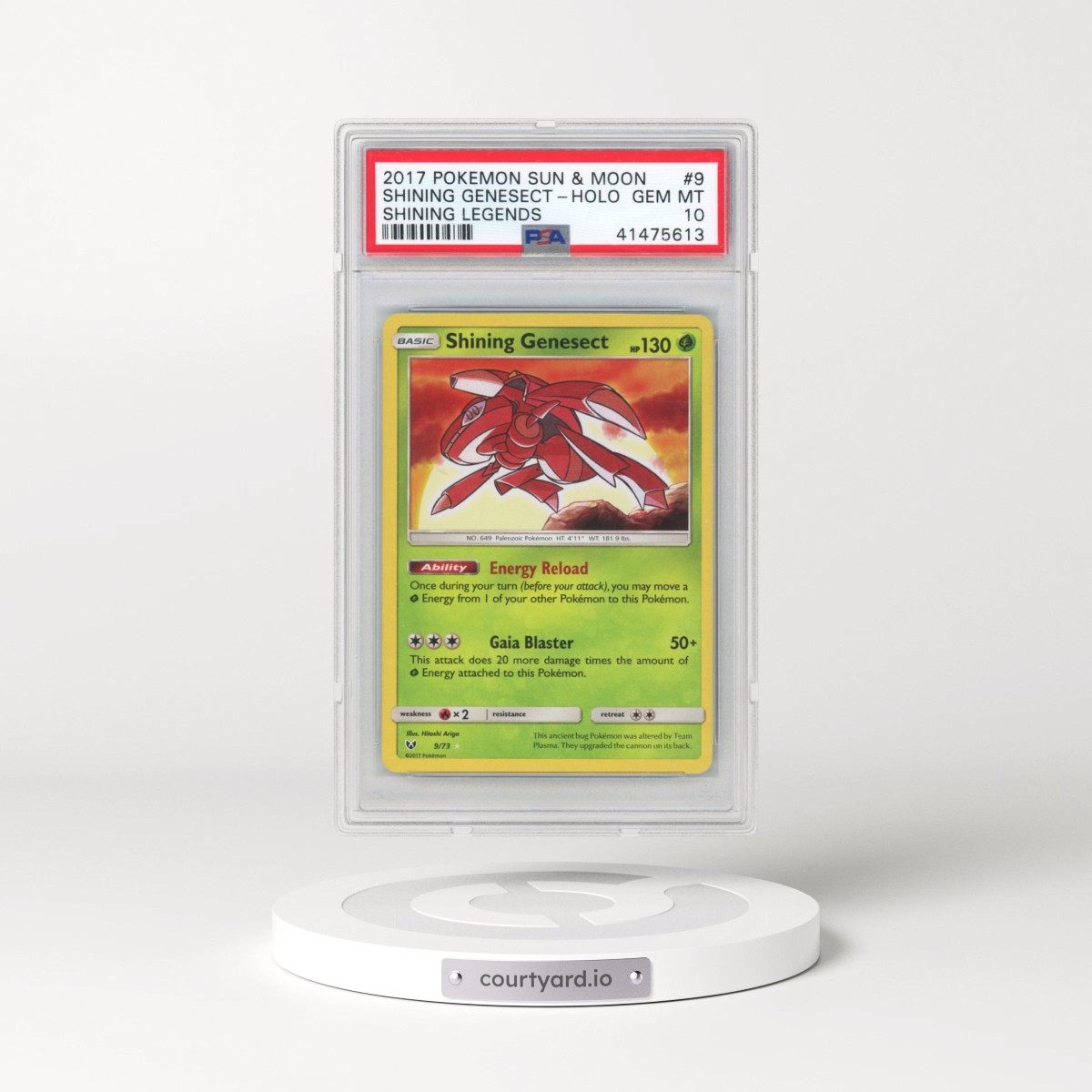 2017 Pokémon Sun & Moon Shining Legends #9 Shining Genesect - Holo Holo (PSA 10 GEM MINT)