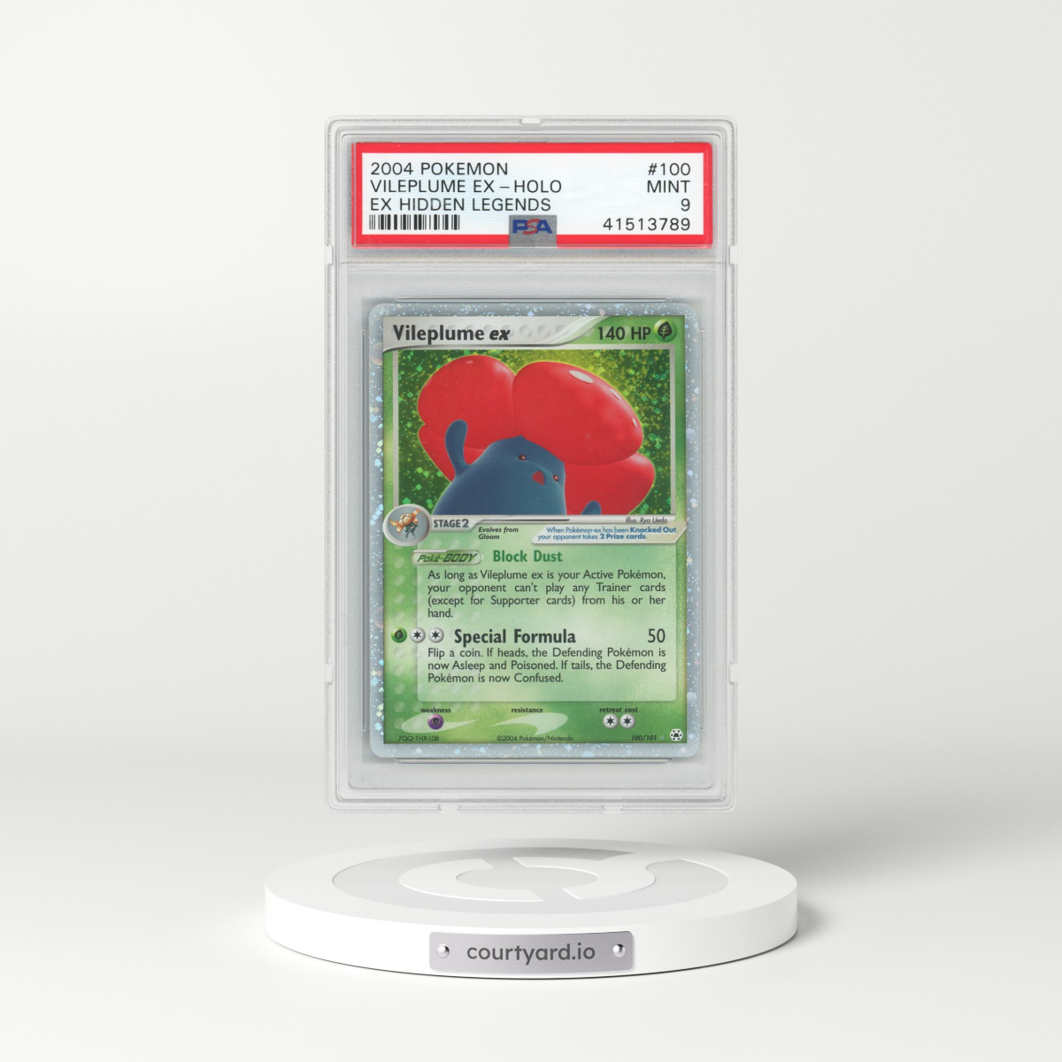 2004 Pokémon EX Hidden Legends #100 Vileplume EX - Holo Holo (PSA 9 MINT)