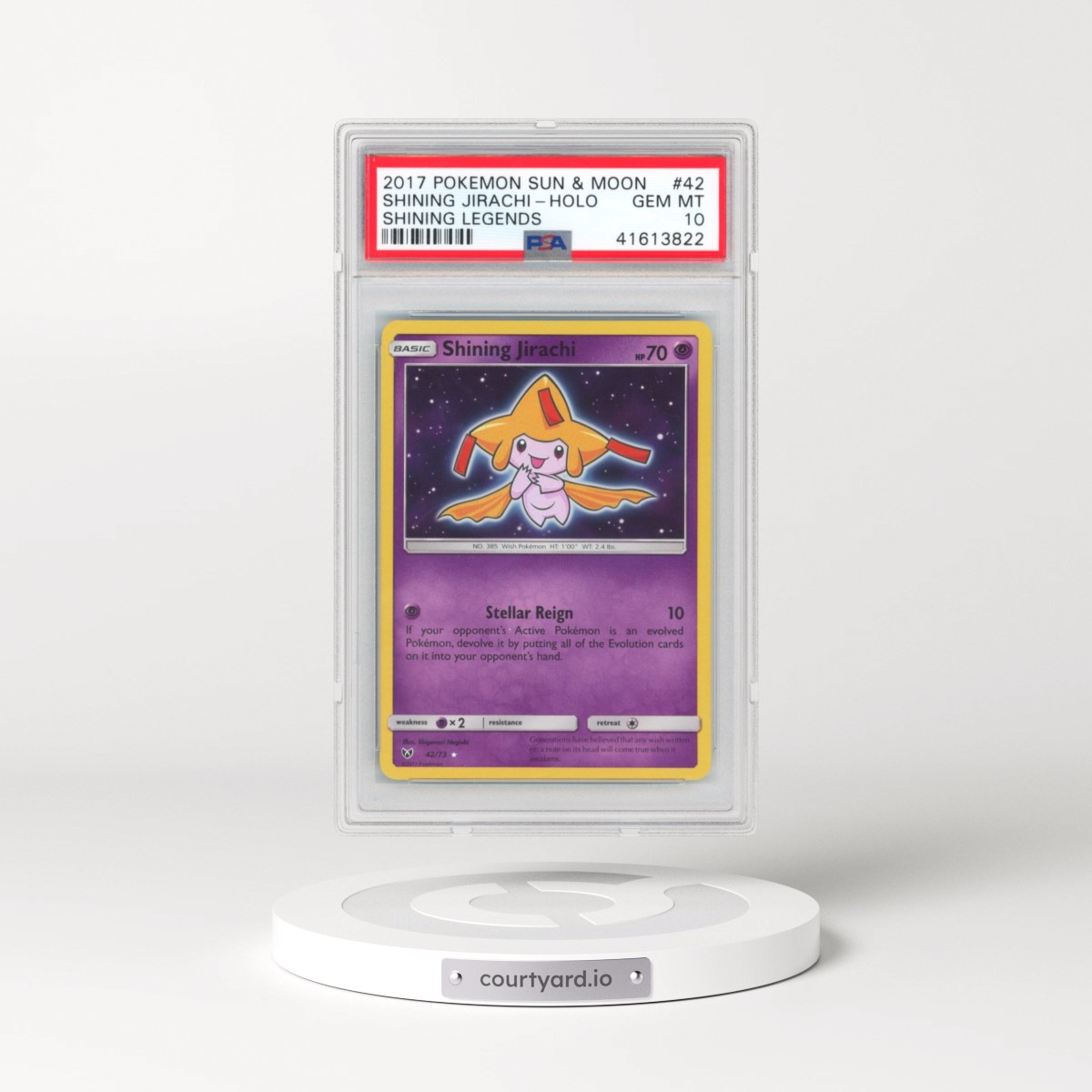 2017 Pokémon Sun & Moon Shining Legends #42 Shining Jirachi - Holo Holo (PSA 10 GEM MINT)