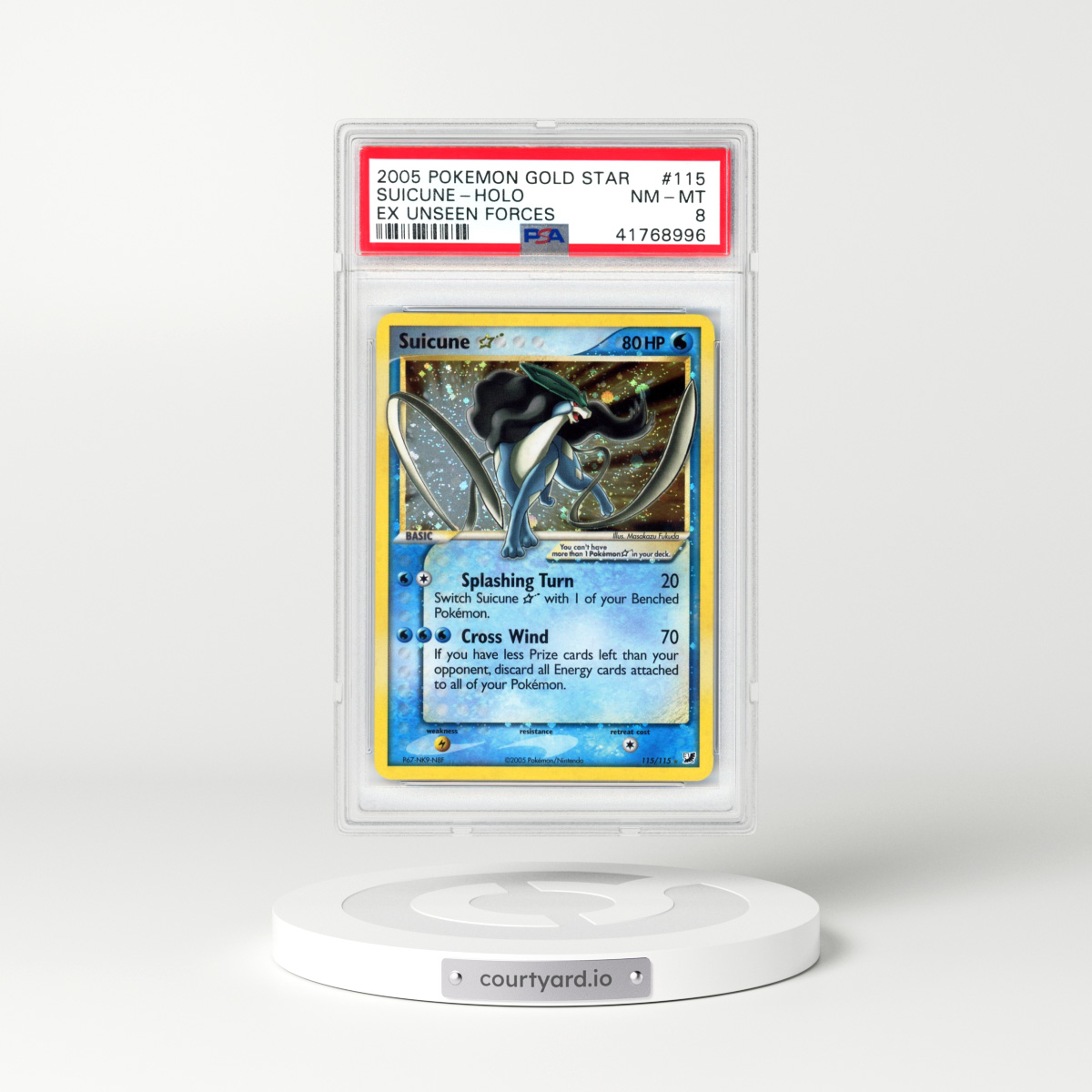 2005 EX Unseen Forces #115 Suicune - Holo (PSA 8 NM-MT)