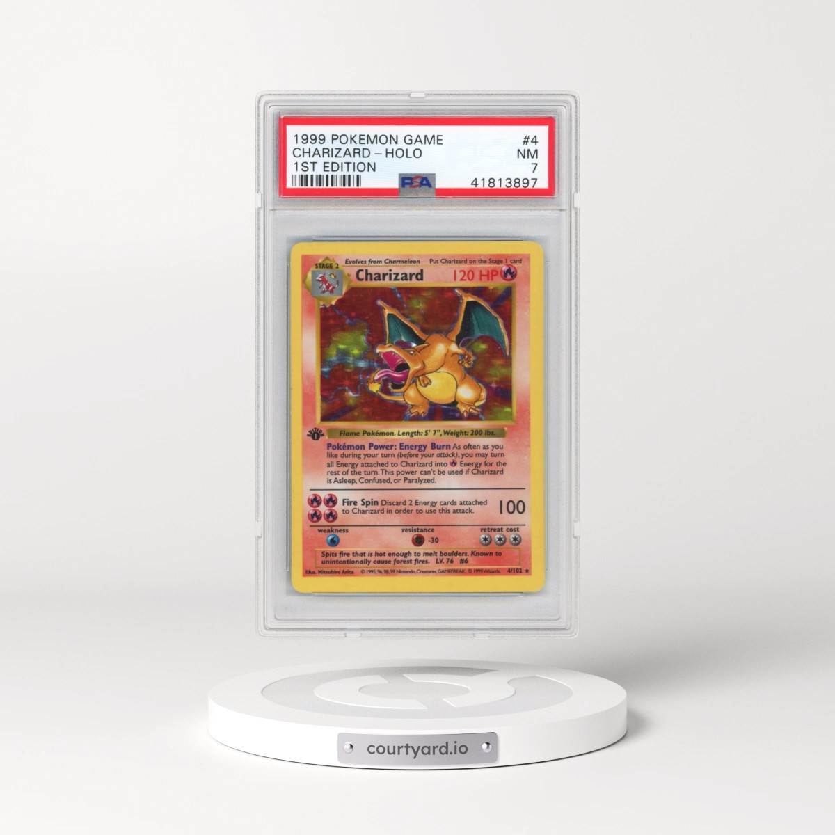 1999 Pokémon Game #4 Charizard - 1st Edition Holo (PSA 7 NM)