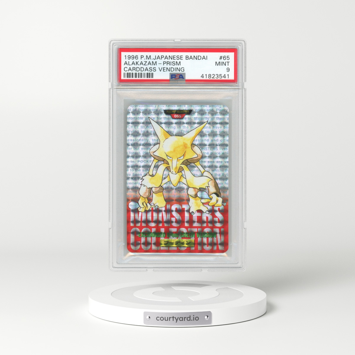 1996 Japanese Bandai Carddass Vending #65 Alakazam - Prism (PSA 9 MINT)
