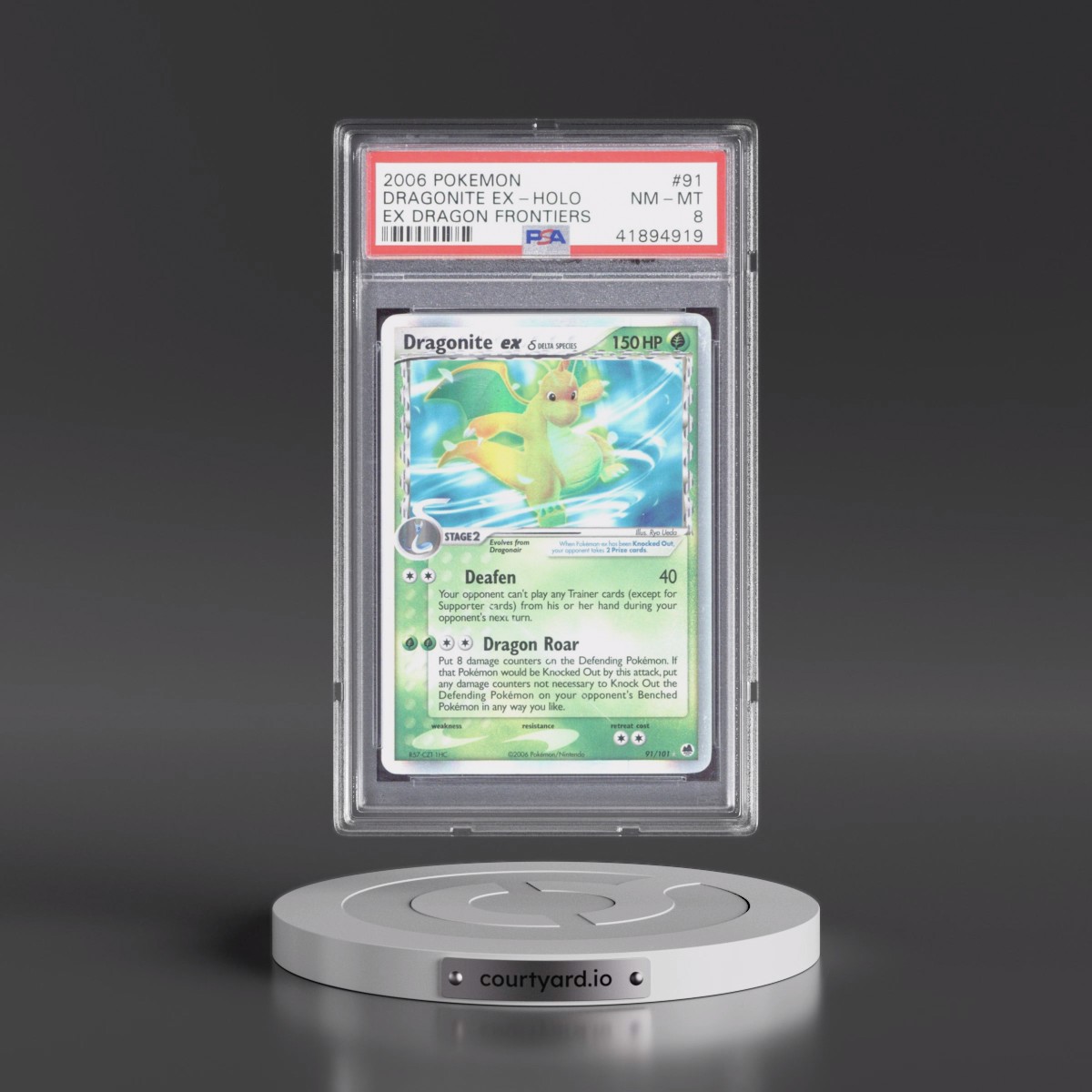 2006 Pokémon EX Dragon Frontiers #91 Dragonite EX - Holo Holo (PSA 8 NM-MT)