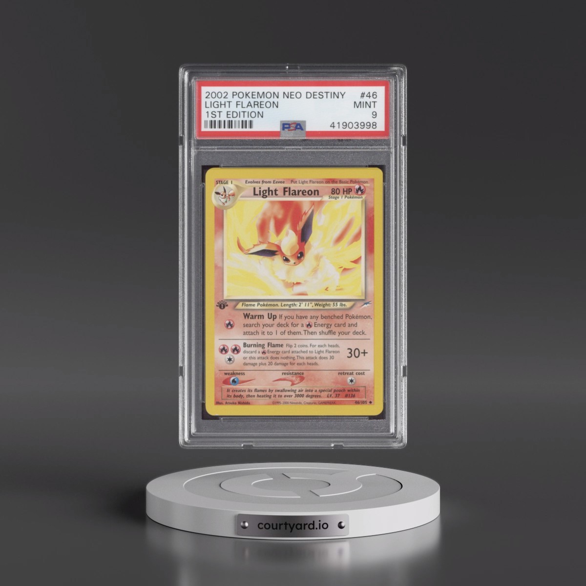 2002 Pokémon Neo Destiny #46 Light Flareon - 1st Edition (PSA 9 MINT)