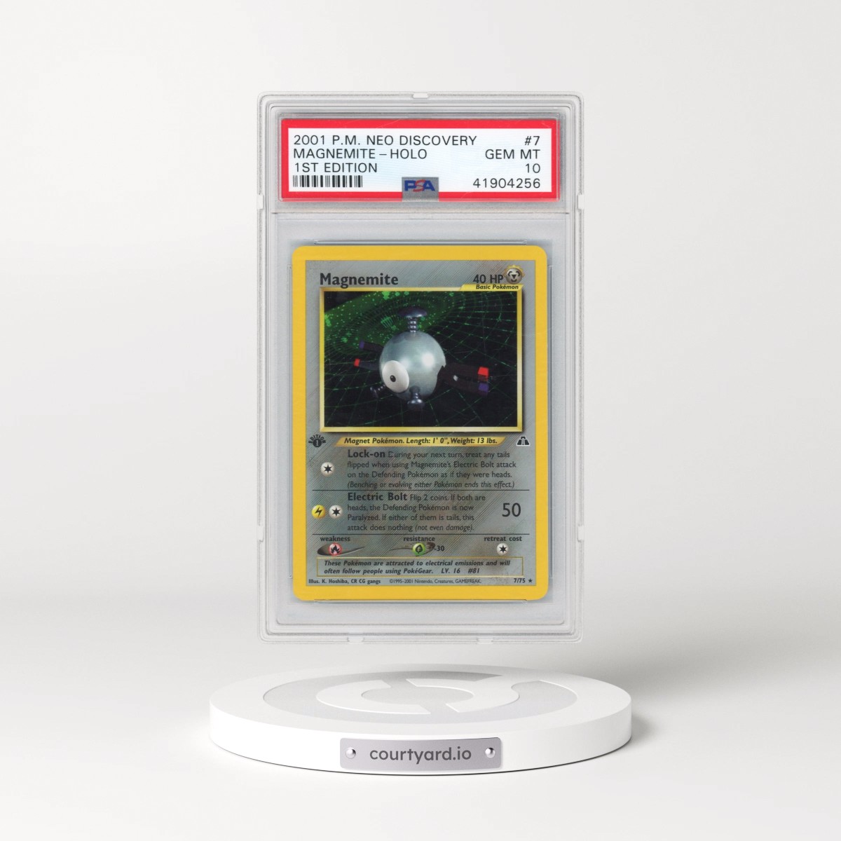2001 Pokémon Neo Discovery #7 Magnemite - 1st Edition Holo (PSA 10 GEM MINT)