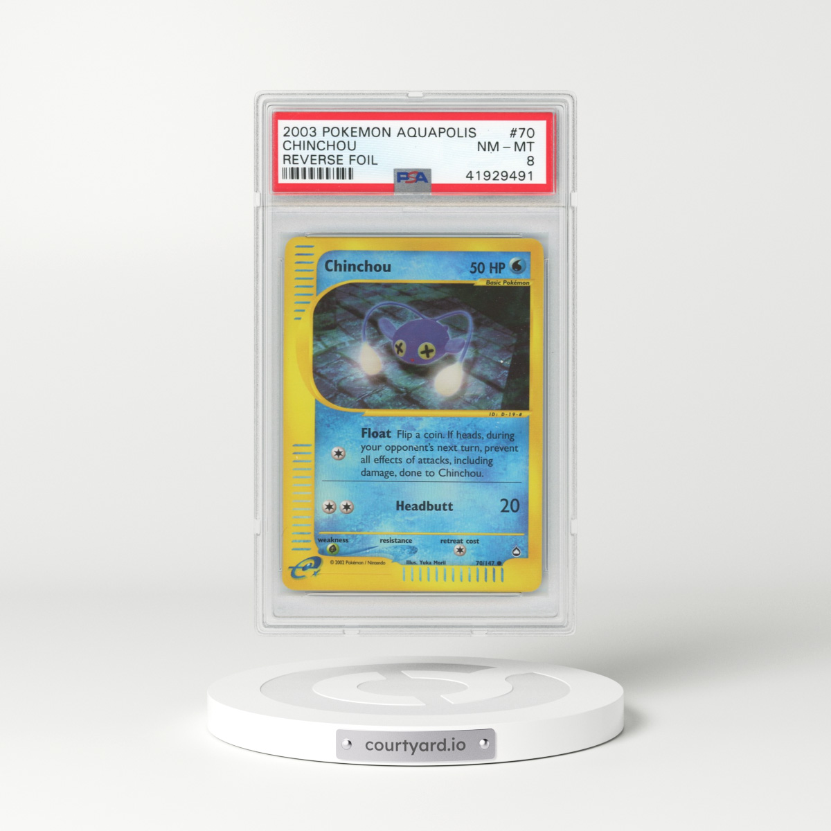 2003 Aquapolis #70 Chinchou - Holo (PSA 8 NM-MT)