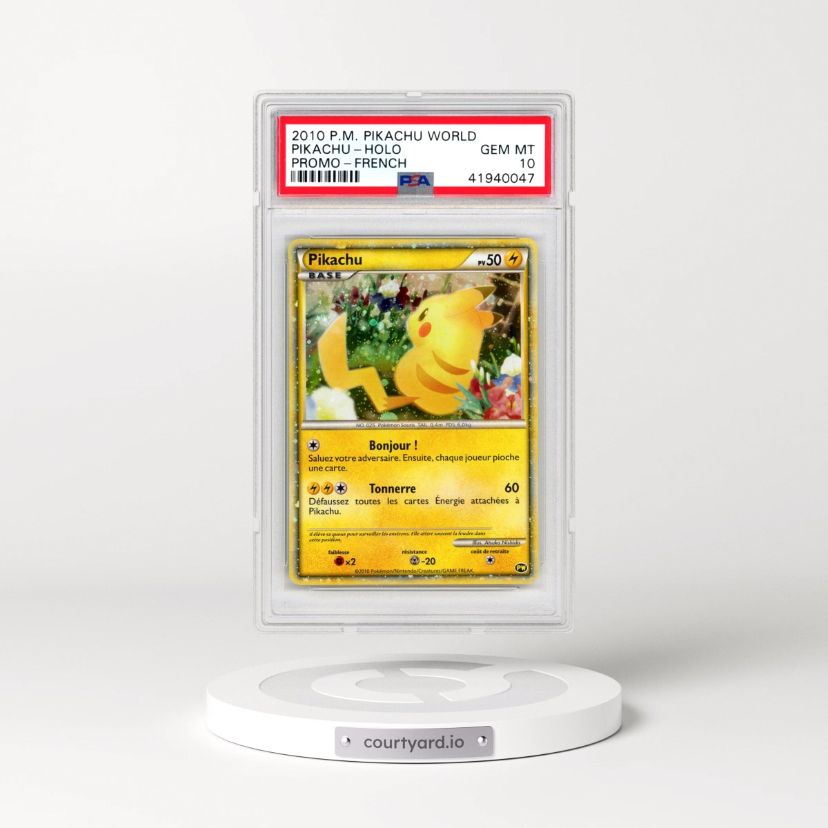 2010 Pokémon Pikachu World Promo Pikachu - Holo (PSA 10 GEM MINT)