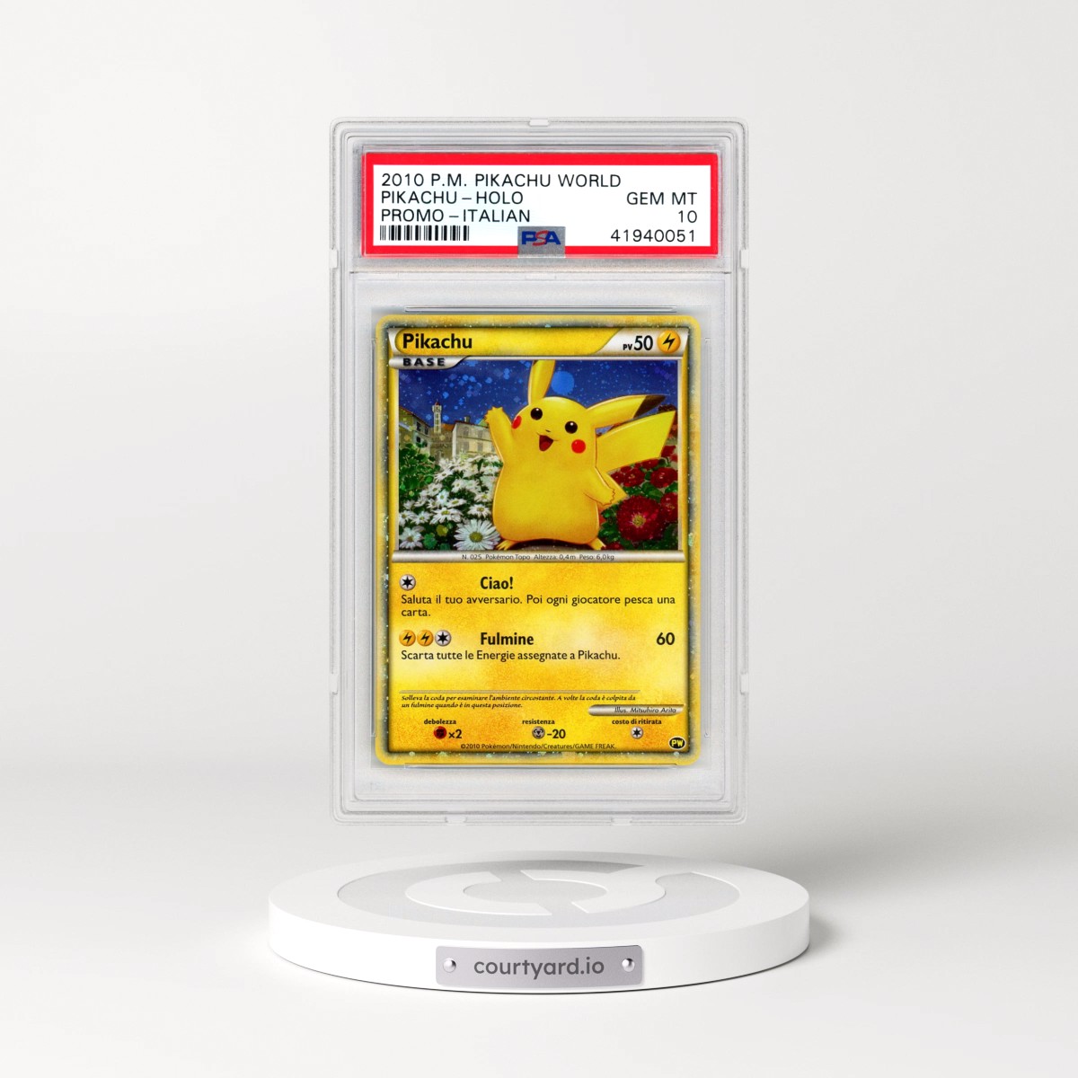 2010 Pokémon Pikachu World Promo Pikachu - Holo (PSA 10 GEM MINT)