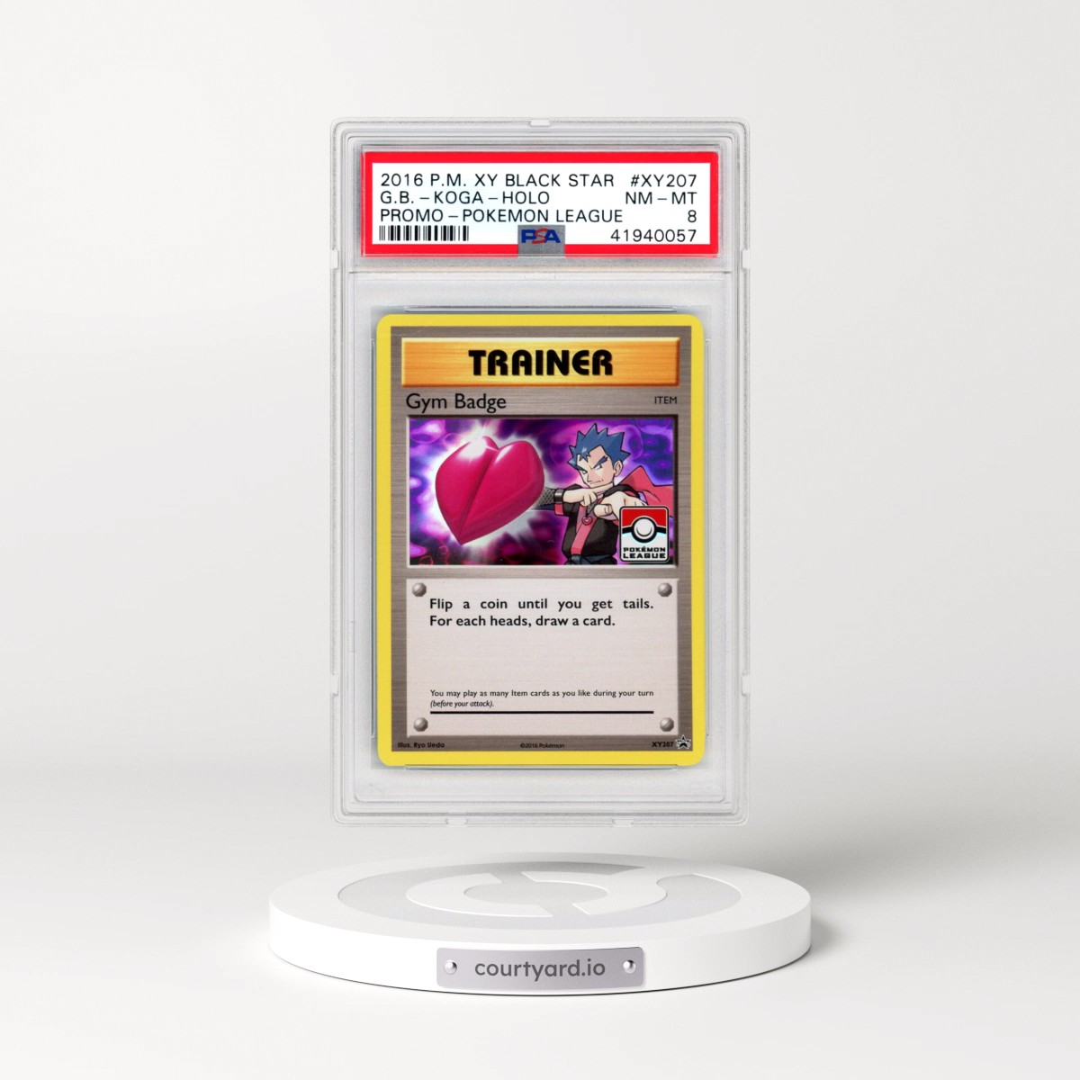 2016 Pokémon XY Black Star Promo #XY207 Gym Badge-Koga - Holo Pokemon League (PSA 8 NM-MT)