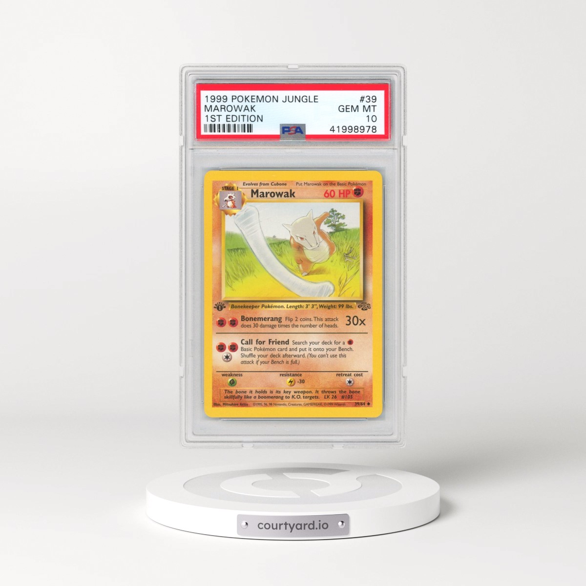 1999 Pokémon Jungle #39 Marowak - 1st Edition (PSA 10 GEM MINT)