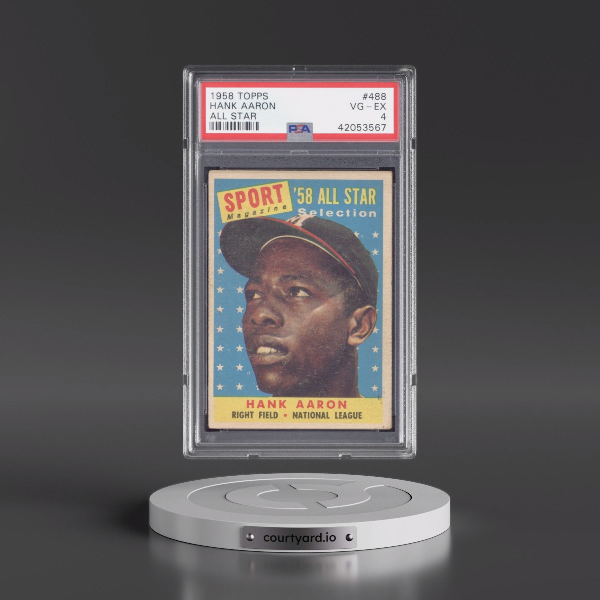 1958 Topps #488 Hank Aaron - All Star (PSA 4 VG-EX)
