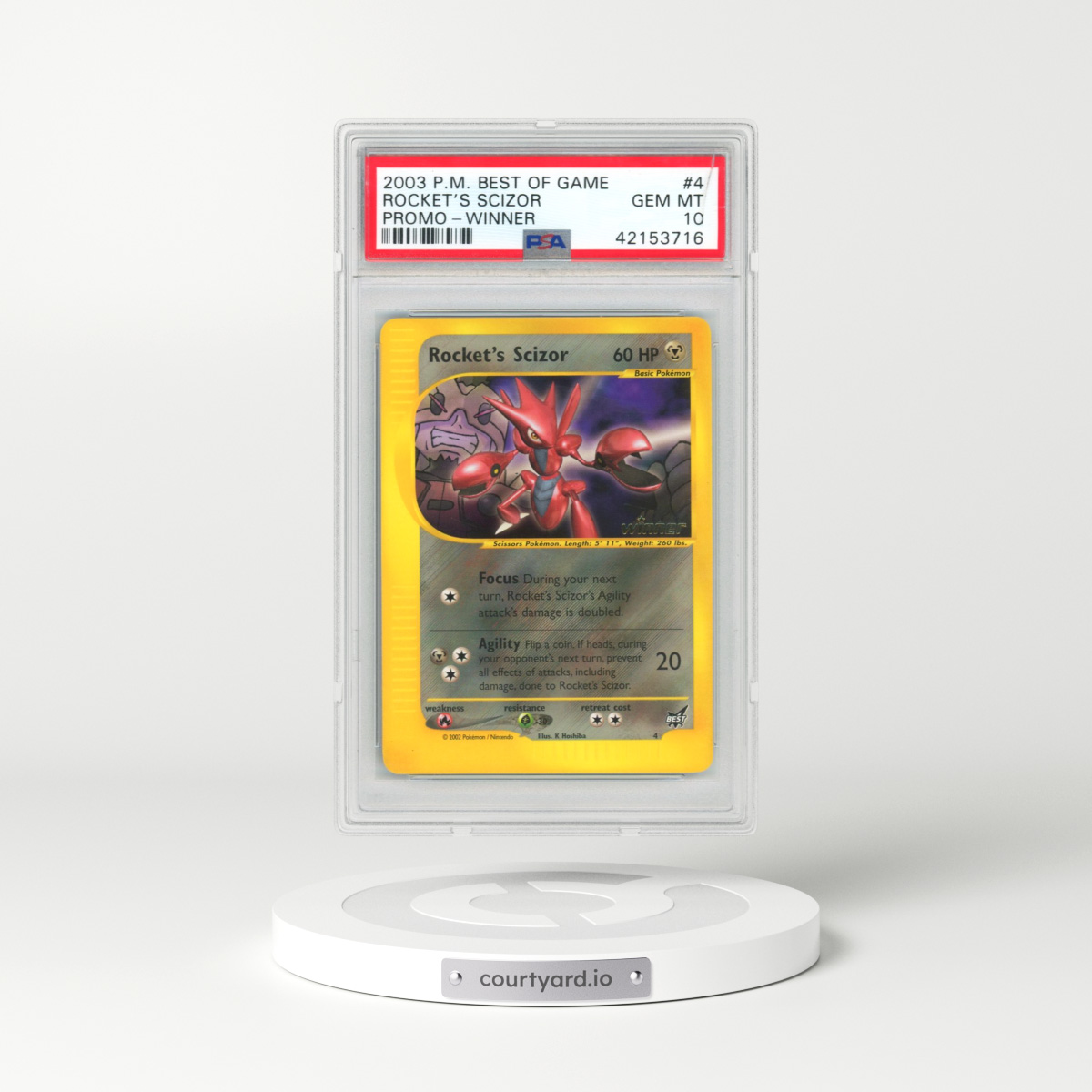 2003 Pokémon Best of Game Promo #4 Rocket's Scizor - Winner (PSA 10 GEM MINT)