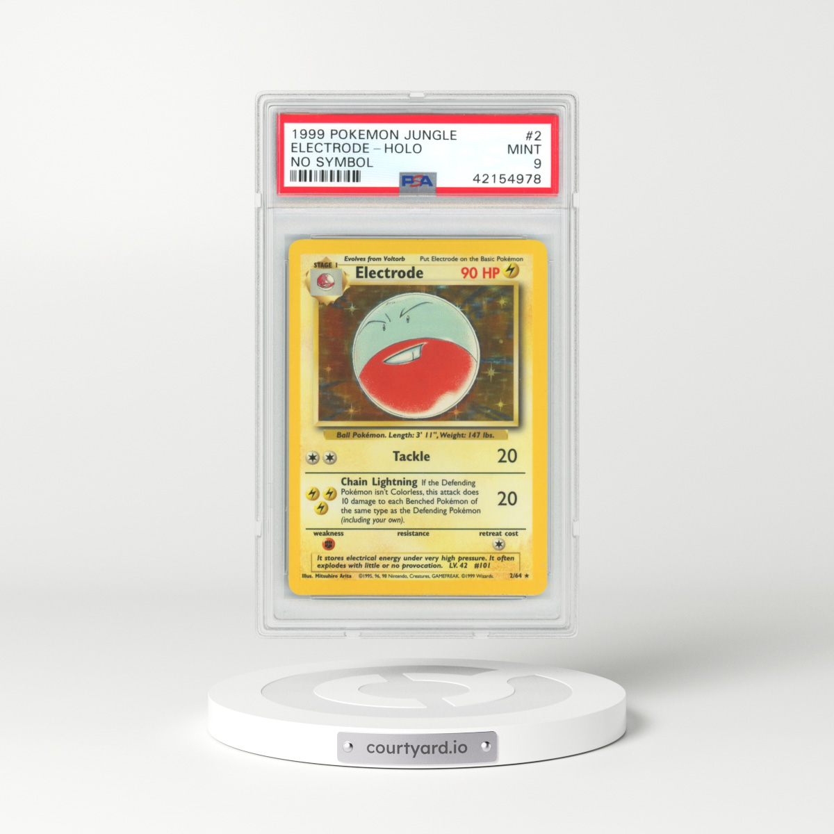 1999 Jungle #2 Electrode - Holo No Symbol (PSA 9 MINT)