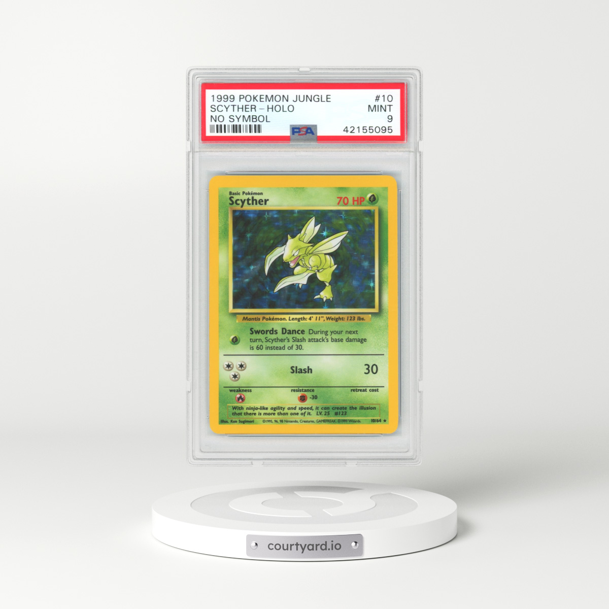 1999 Jungle #10 Scyther - Holo No Symbol (PSA 9 MINT)