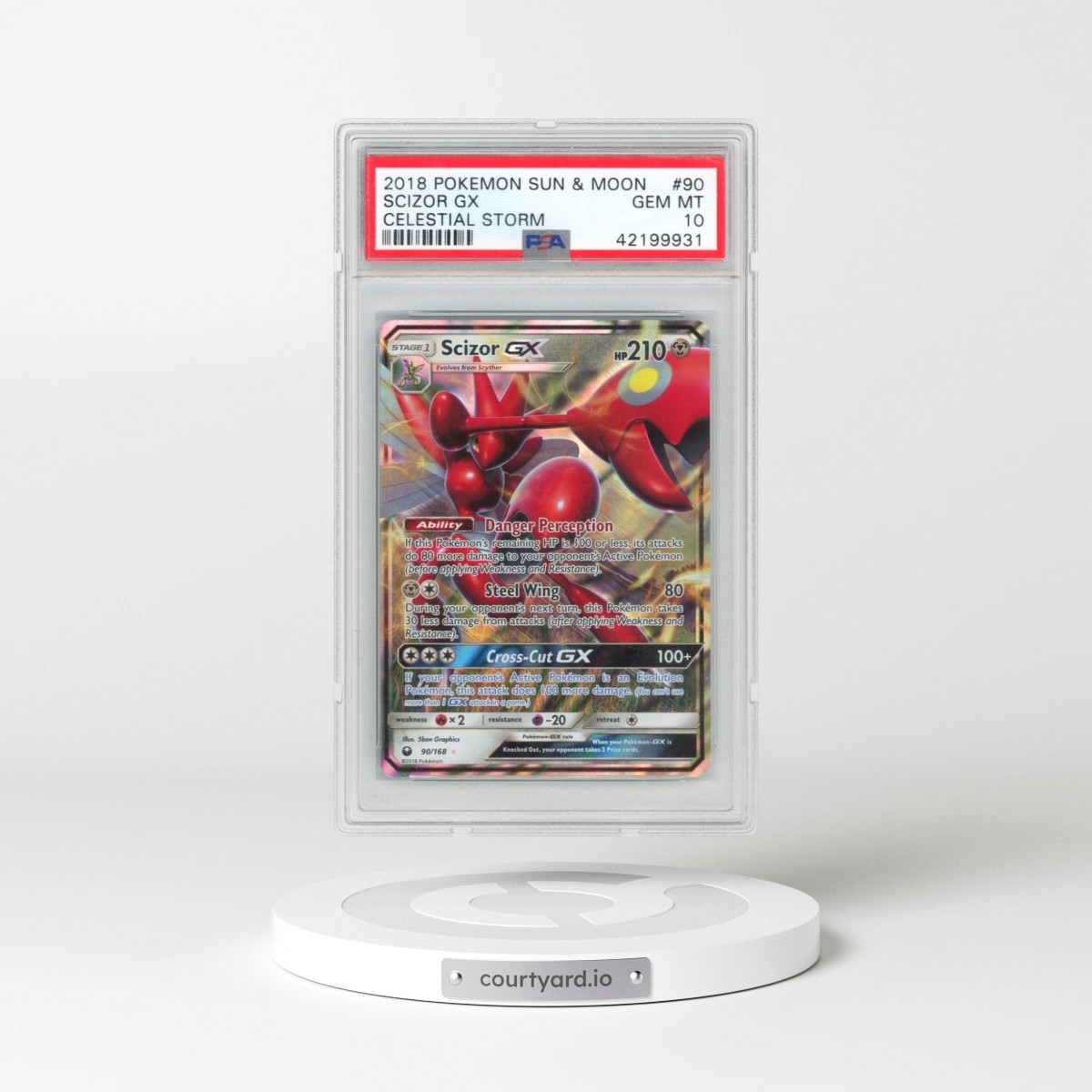 2018 Pokémon Sun & Moon Celestial Storm #90 Scizor GX - Holo (PSA 10 GEM MINT)