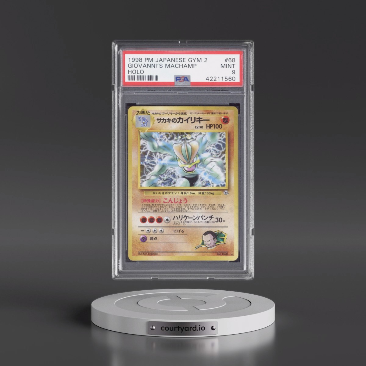 1999 Pokémon Gym 2 #68 Giovanni's Machamp - Holo (PSA 9 MINT)