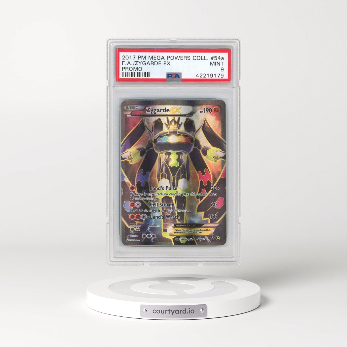 2017 Pokémon Mega Powers Collection Promo #54a Zygarde EX - Holo Full Art (PSA 9 MINT)