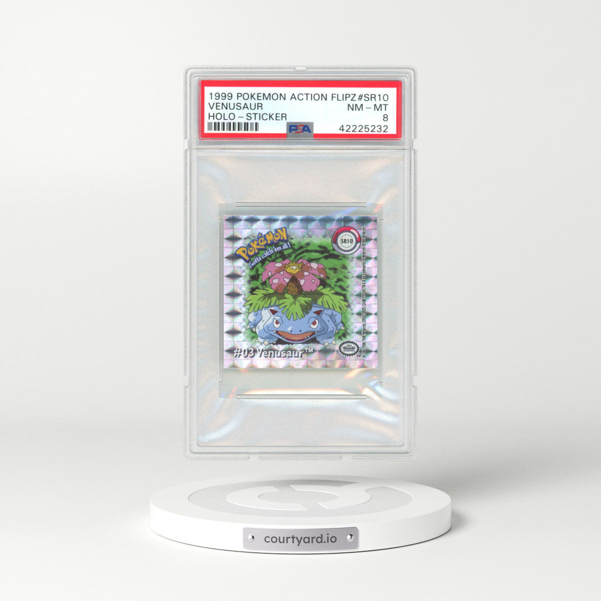 1999 Pokémon Action Flipz Sticker Hologram #SR10 Venusaur (PSA 8 NM-MT)