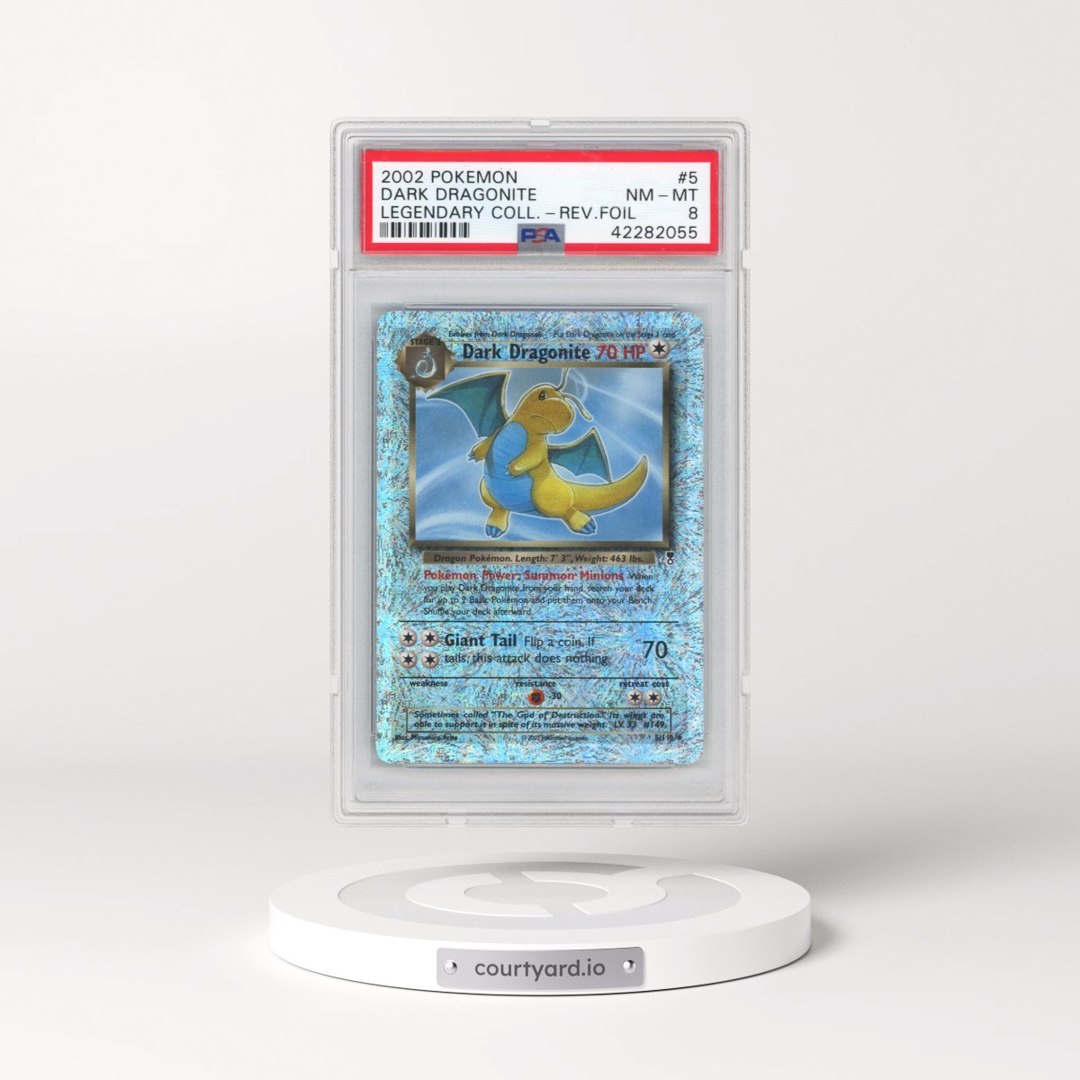 2002 Pokémon Legendary Collection #5 Dark Dragonite - Reverse Foil (PSA 8 NM-MT)