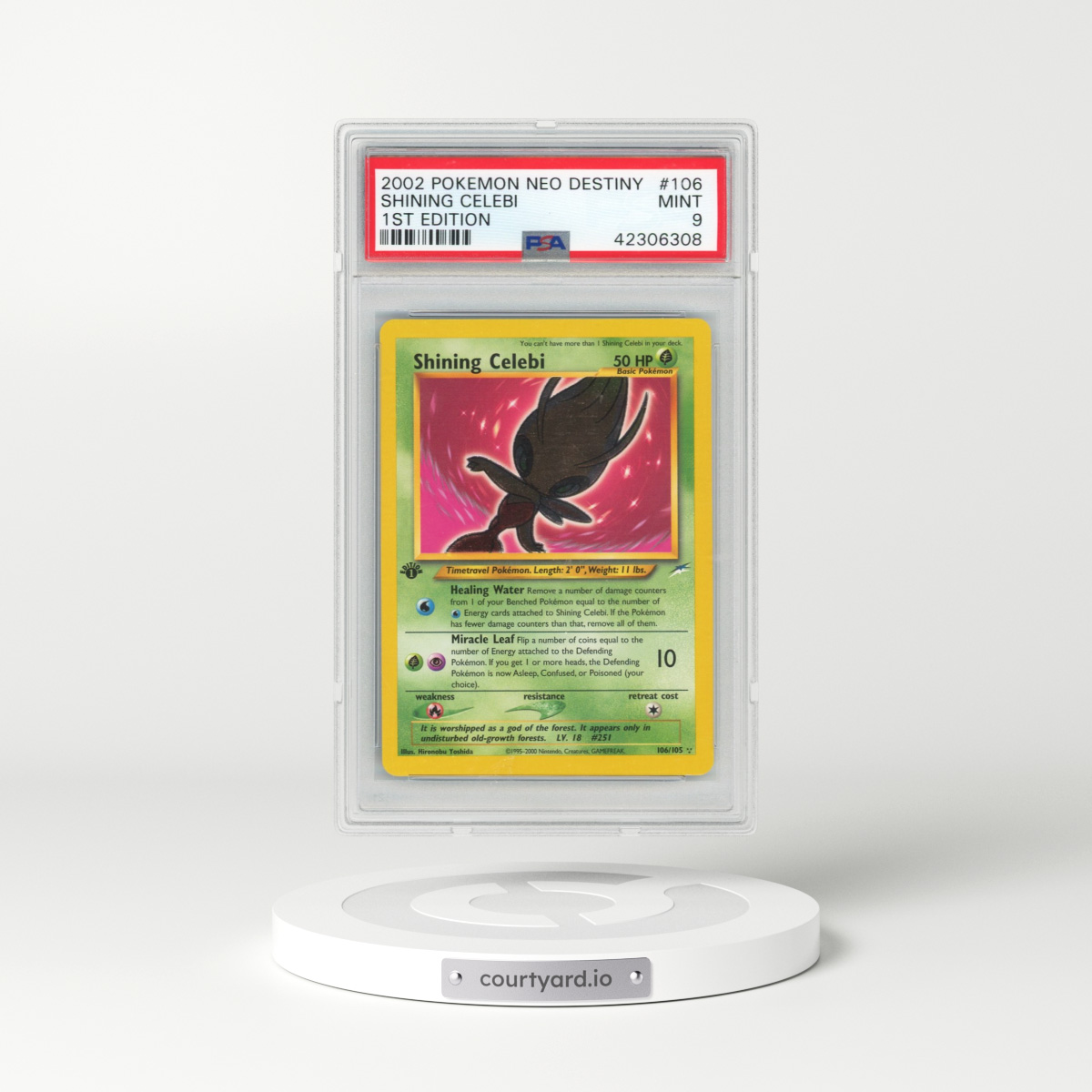 2002 Pokémon Neo Destiny #106 Shining Celebi - 1st Edition Holo (PSA 9 MINT)