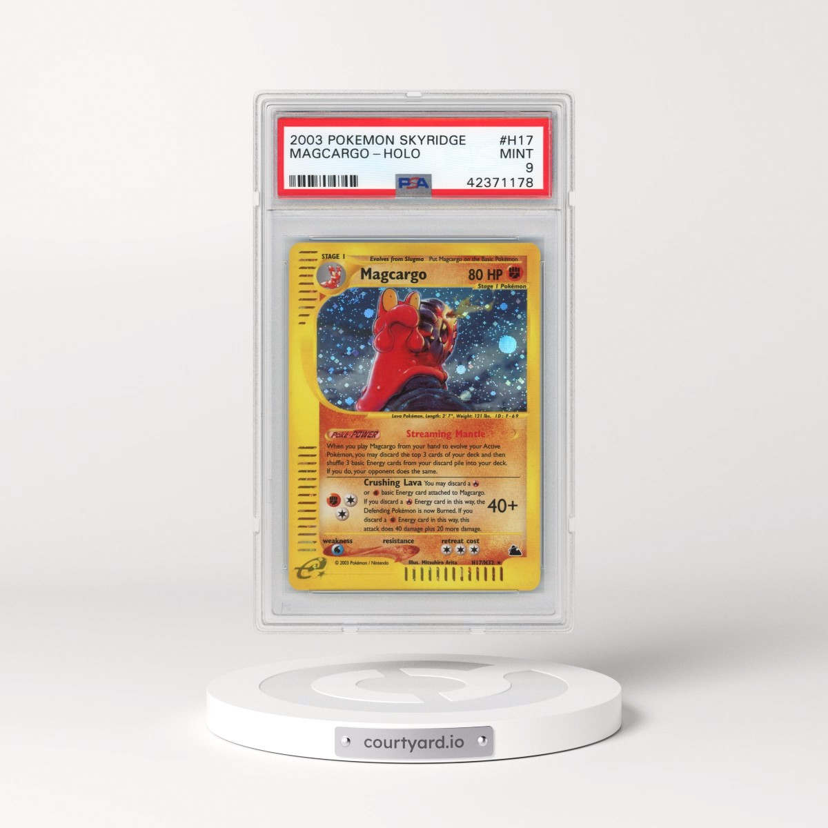 2003 Pokémon Skyridge #H17 Magcargo - Holo (PSA 9 MINT)