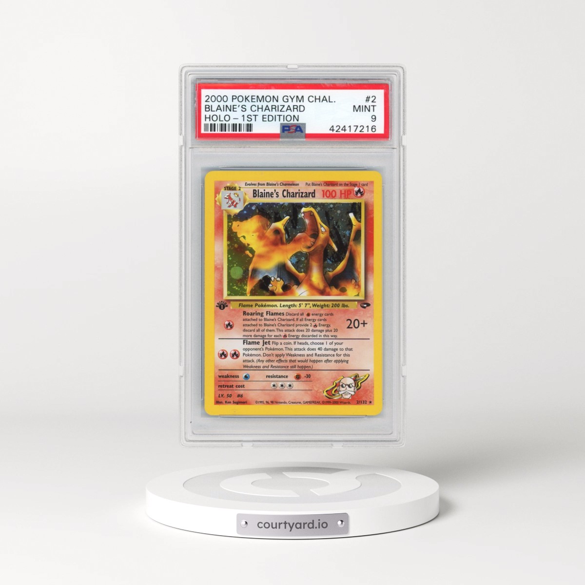 2000 Pokémon Gym Challenge #2 Blaine's Charizard - 1st Edition Holo (PSA 9 MINT)