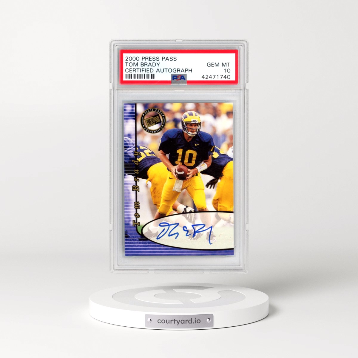 2000 Press Pass Autograph #3 Tom Brady (PSA 10 GEM MINT)