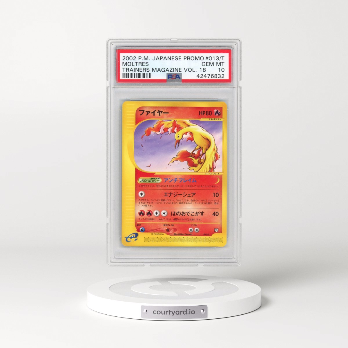 2002 Pokémon Promo Trainers Magazine #013/T Moltres - Vol. 18 (PSA 10 GEM MINT)