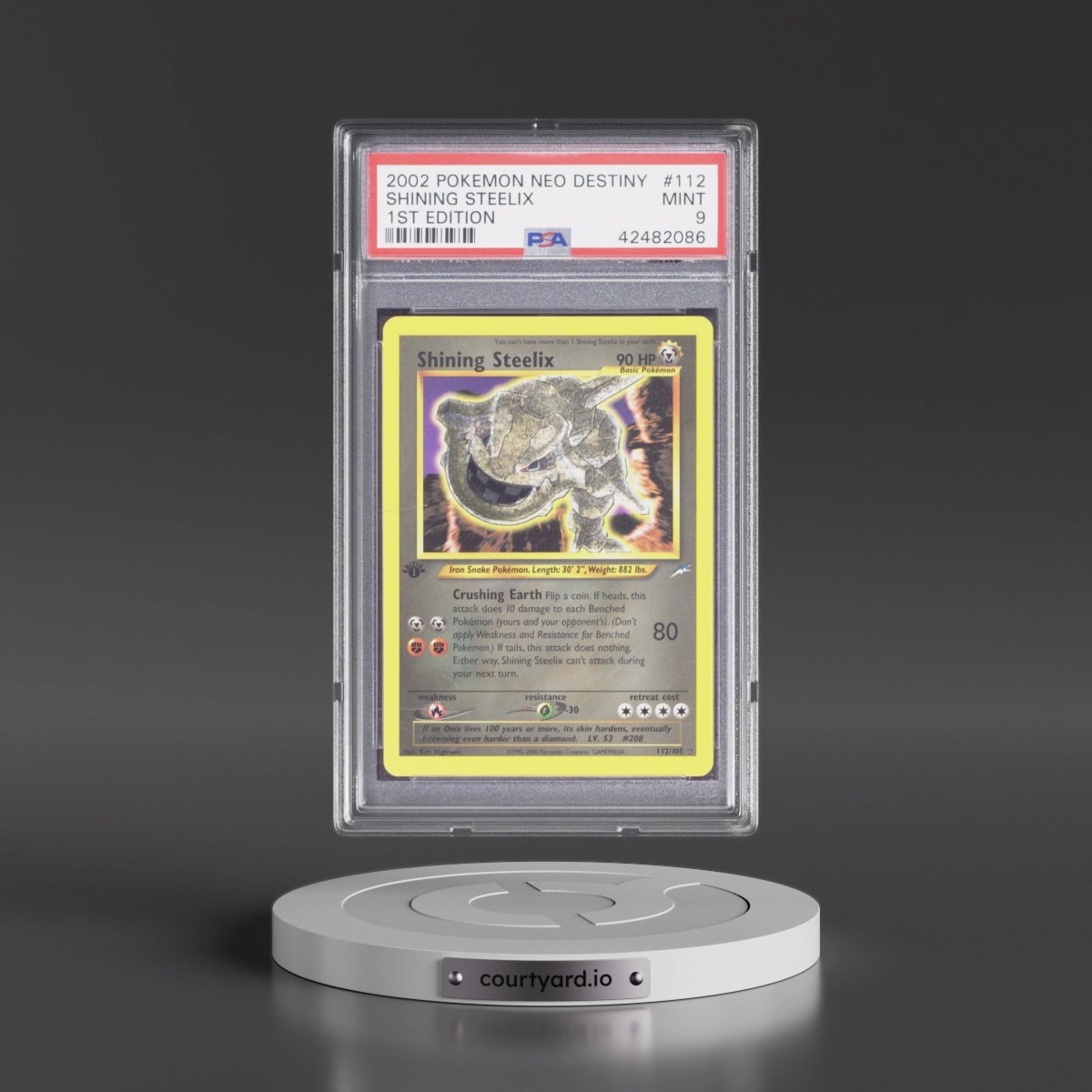 2002 Pokémon Neo Destiny #112 Shining Steelix - 1st Edition Holo (PSA 9 MINT)