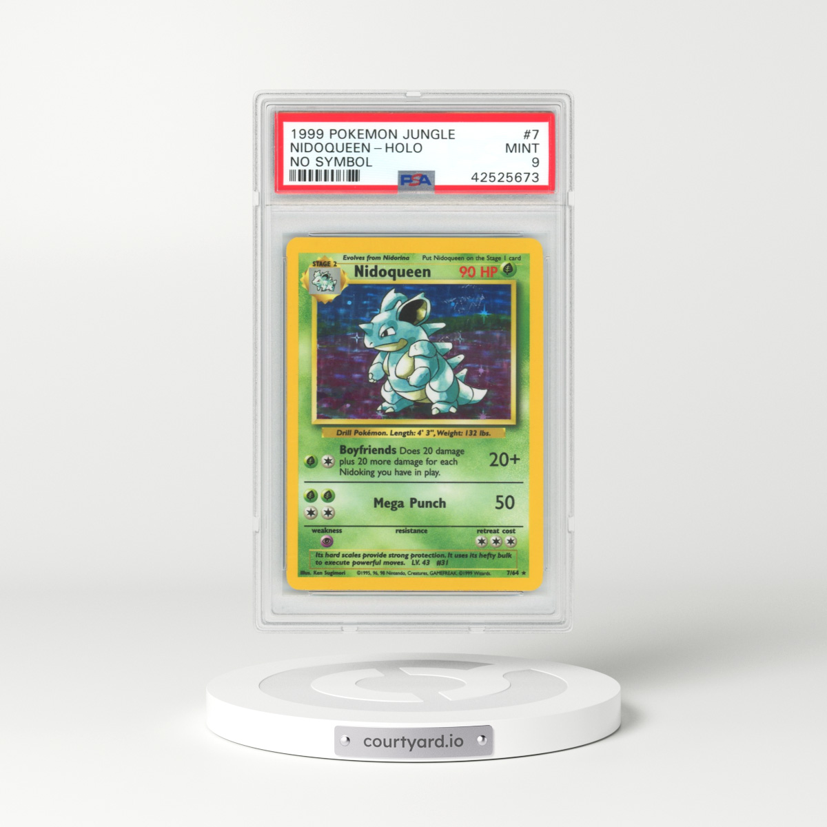 1999 Jungle #7 Nidoqueen - Holo No Symbol (PSA 9 MINT)