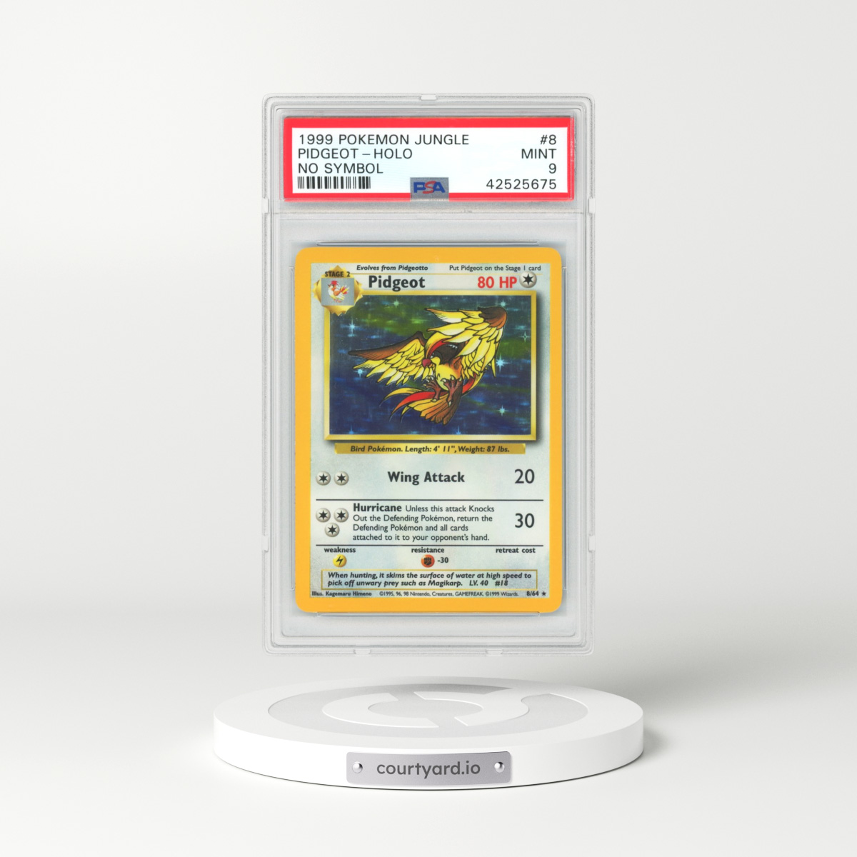 1999 Jungle #8 Pidgeot - Holo No Symbol (PSA 9 MINT)