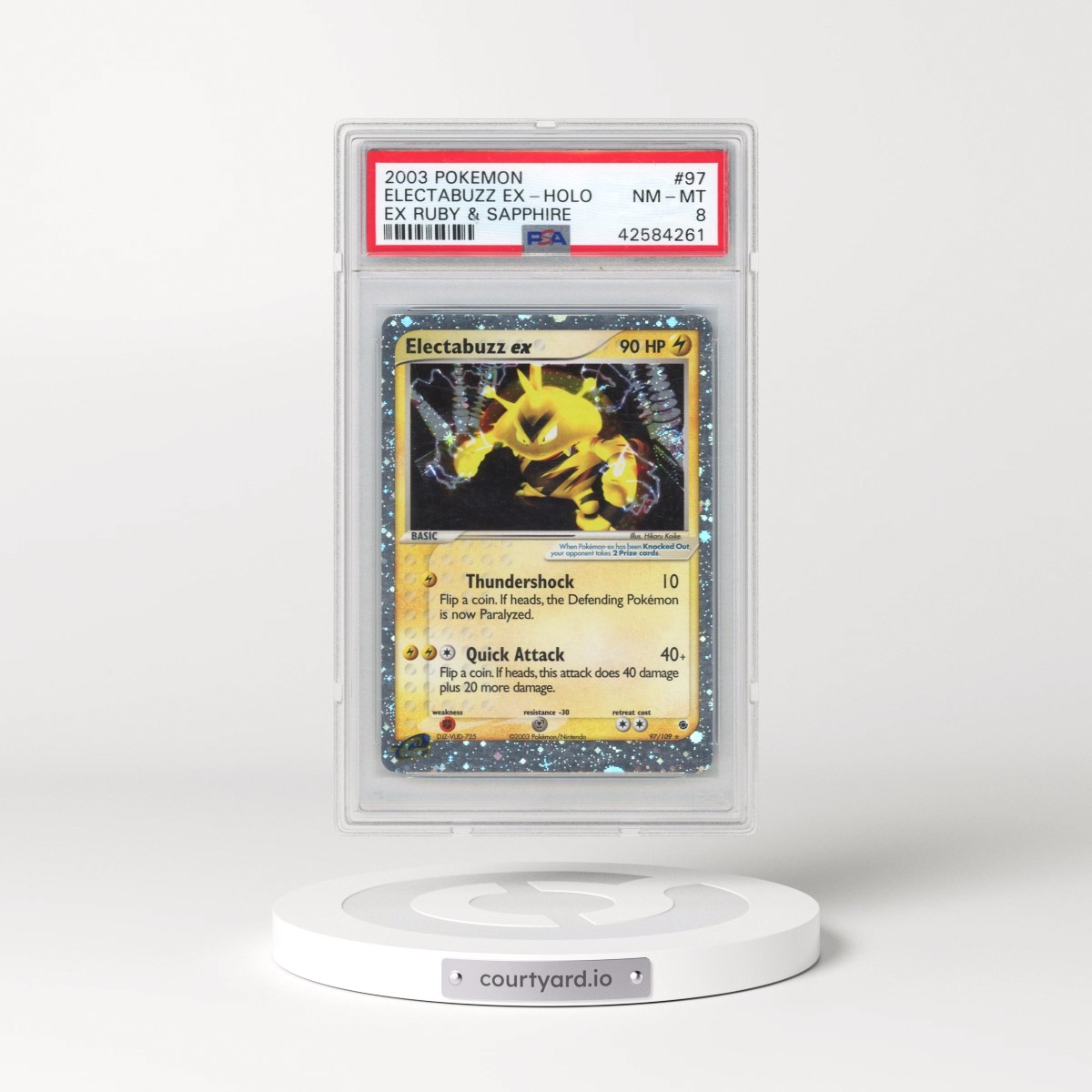 2003 Pokémon EX Ruby & Sapphire #97 Electabuzz EX - Holo Holo (PSA 8 NM-MT)