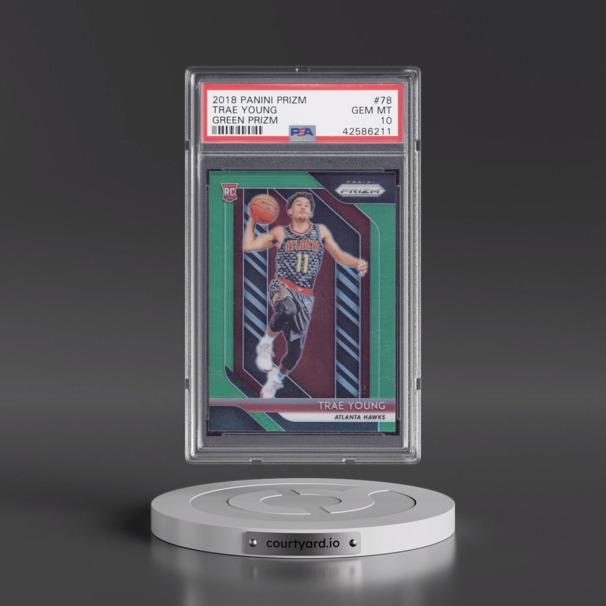 2018 Panini Prizm #78 Trae Young - Green Prizm (PSA 10 GEM MINT)