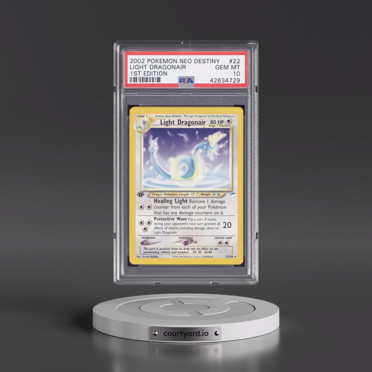 2002 Pokémon Neo Destiny #22 Light Dragonair - 1st Edition (PSA 10 GEM MINT)