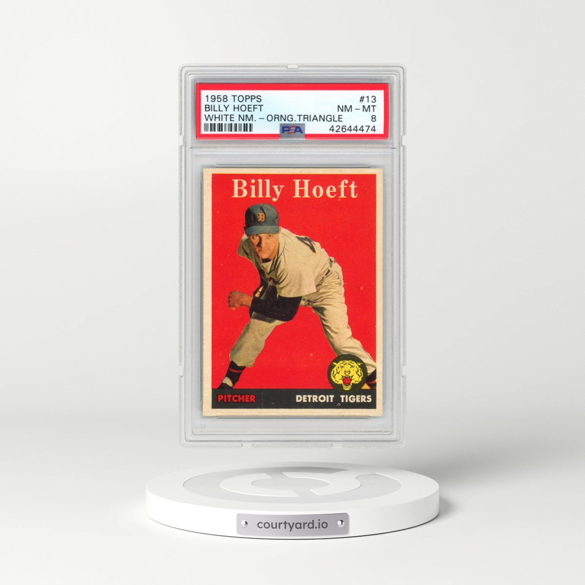 1958 Topps #13 Billy Hoeft - White Name-Orange Triangle (PSA 8 NM-MT)